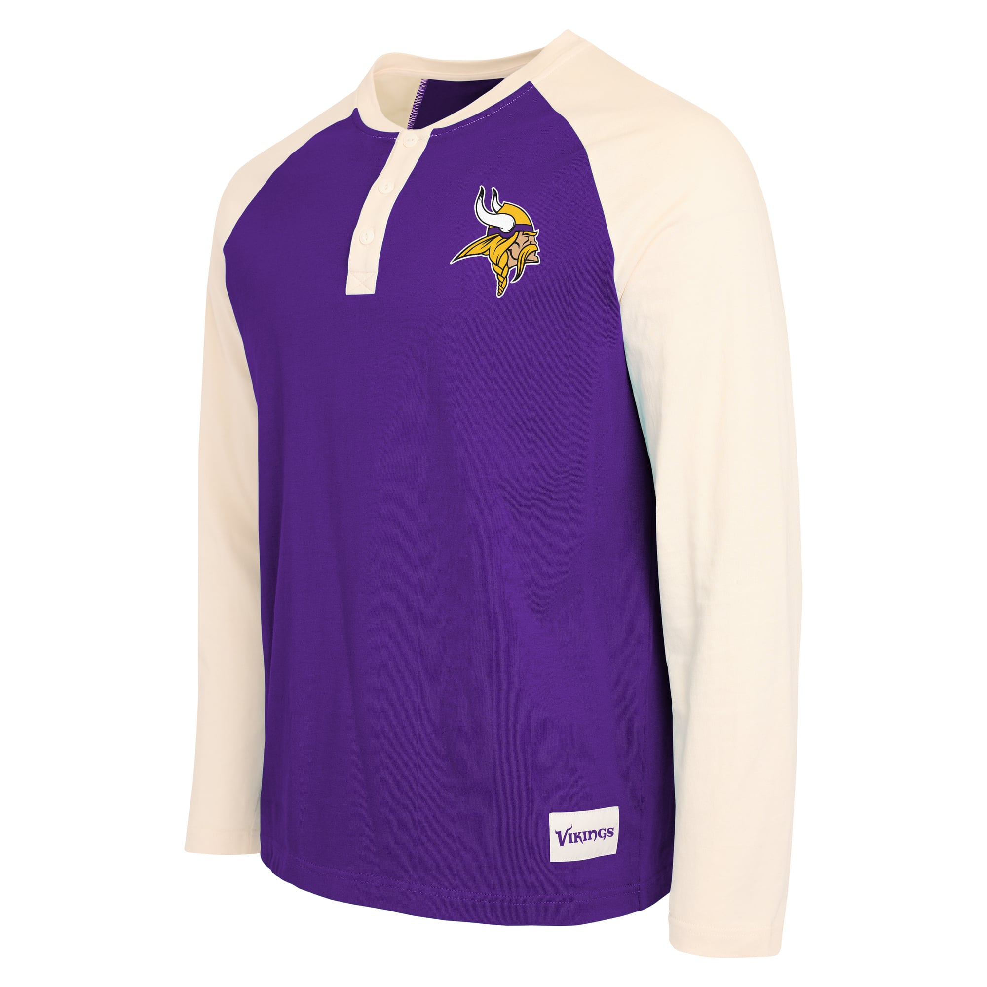 Men's Darius Rucker Collection by Fanatics Purple/White Minnesota Vikings Henley Long Sleeve T-Shirt