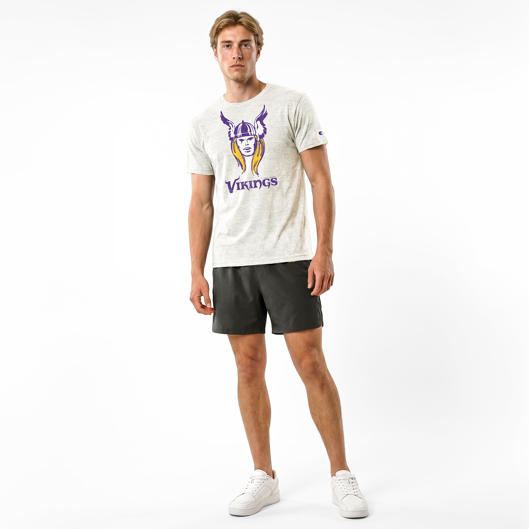 T-shirt homme Disney x Champion crème Minnesota Vikings Thor en mélange de trois matières
