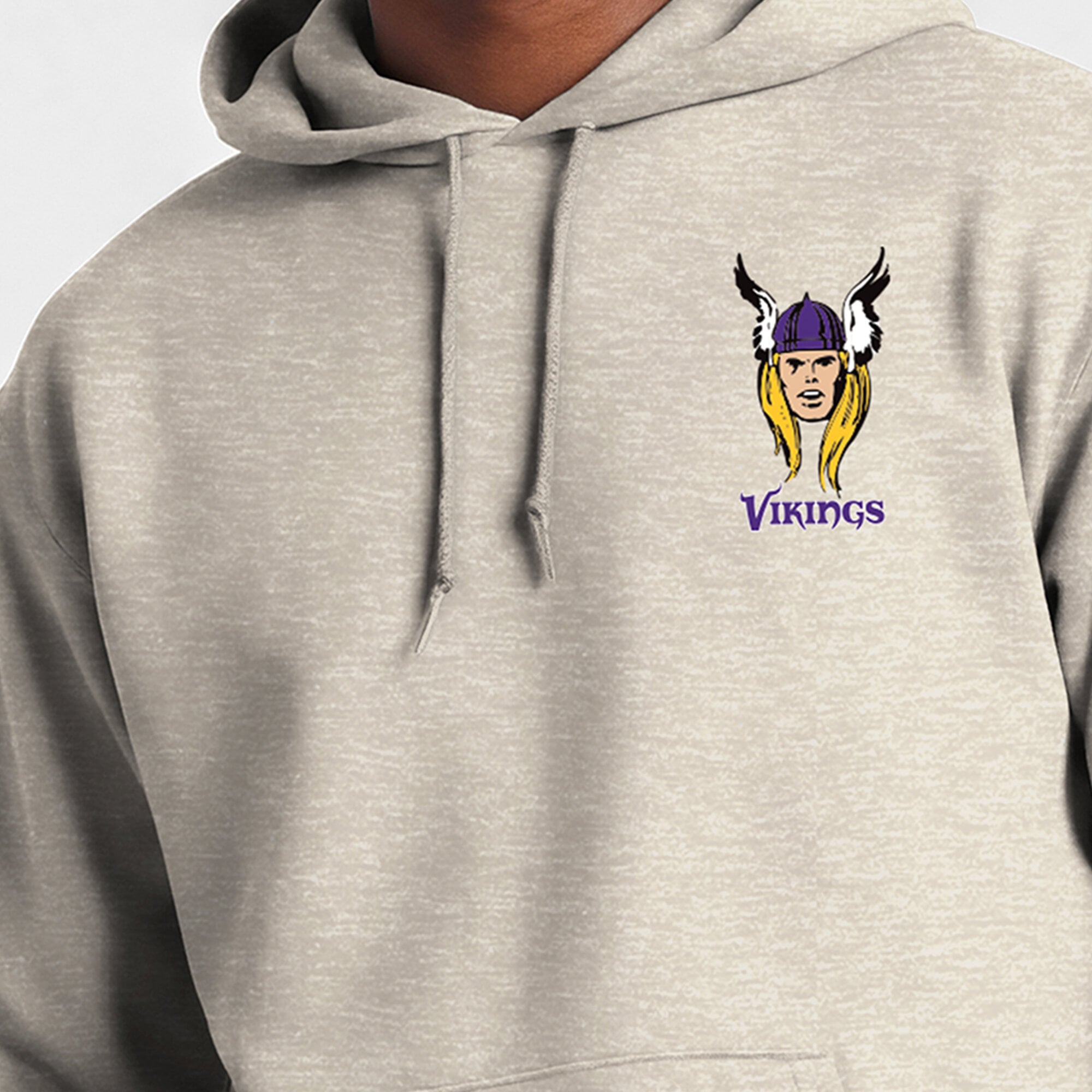 Sweat à capuche Disney x Champion Powerblend Fullback couleur avoine Minnesota Vikings pour homme