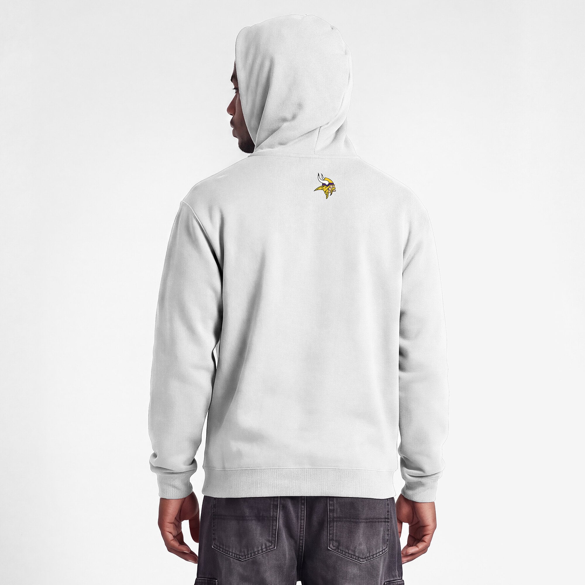 Sweat-shirt à capuche intégral blanc Disney x Champion Minnesota Vikings Powerblend pour homme