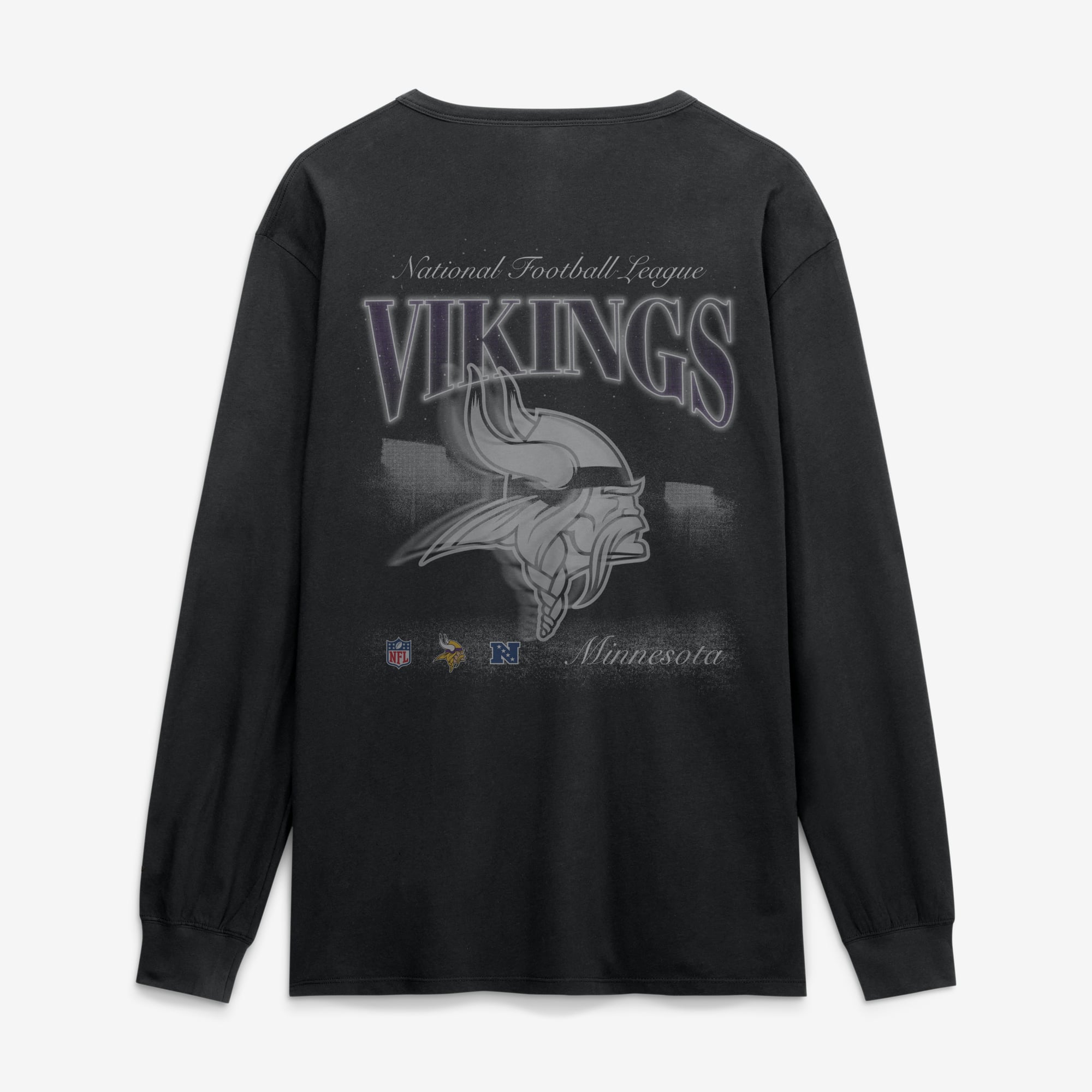 T-shirt à manches longues Fanatics noir Minnesota Vikings Midnight Falls pour homme