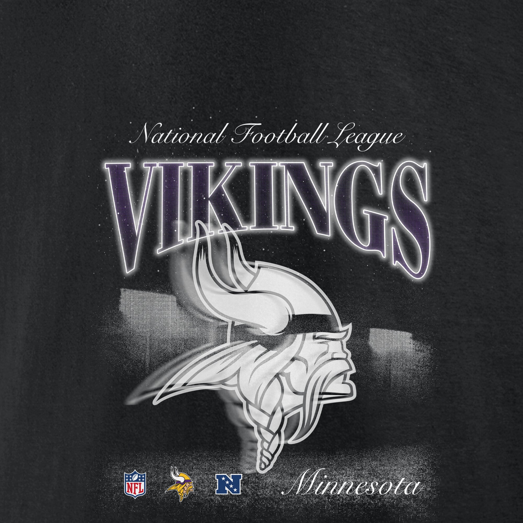 Men's Fanatics Black Minnesota Vikings Nightfall Long Sleeve Fleece Hoodie