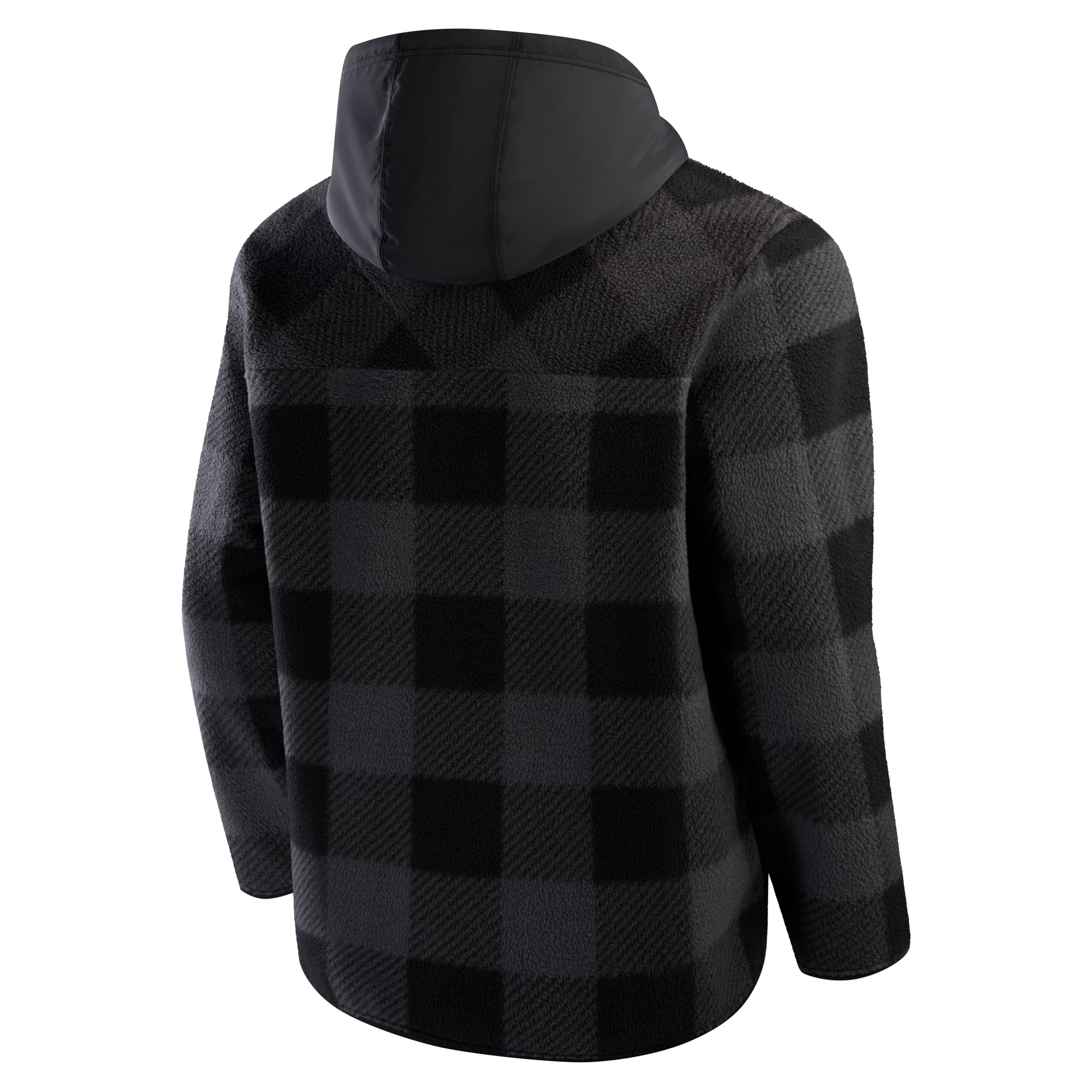 Men's Fanatics Black Minnesota Vikings Oversized Elements Plaid Polar Fleece Quarter-Zip Hoodie