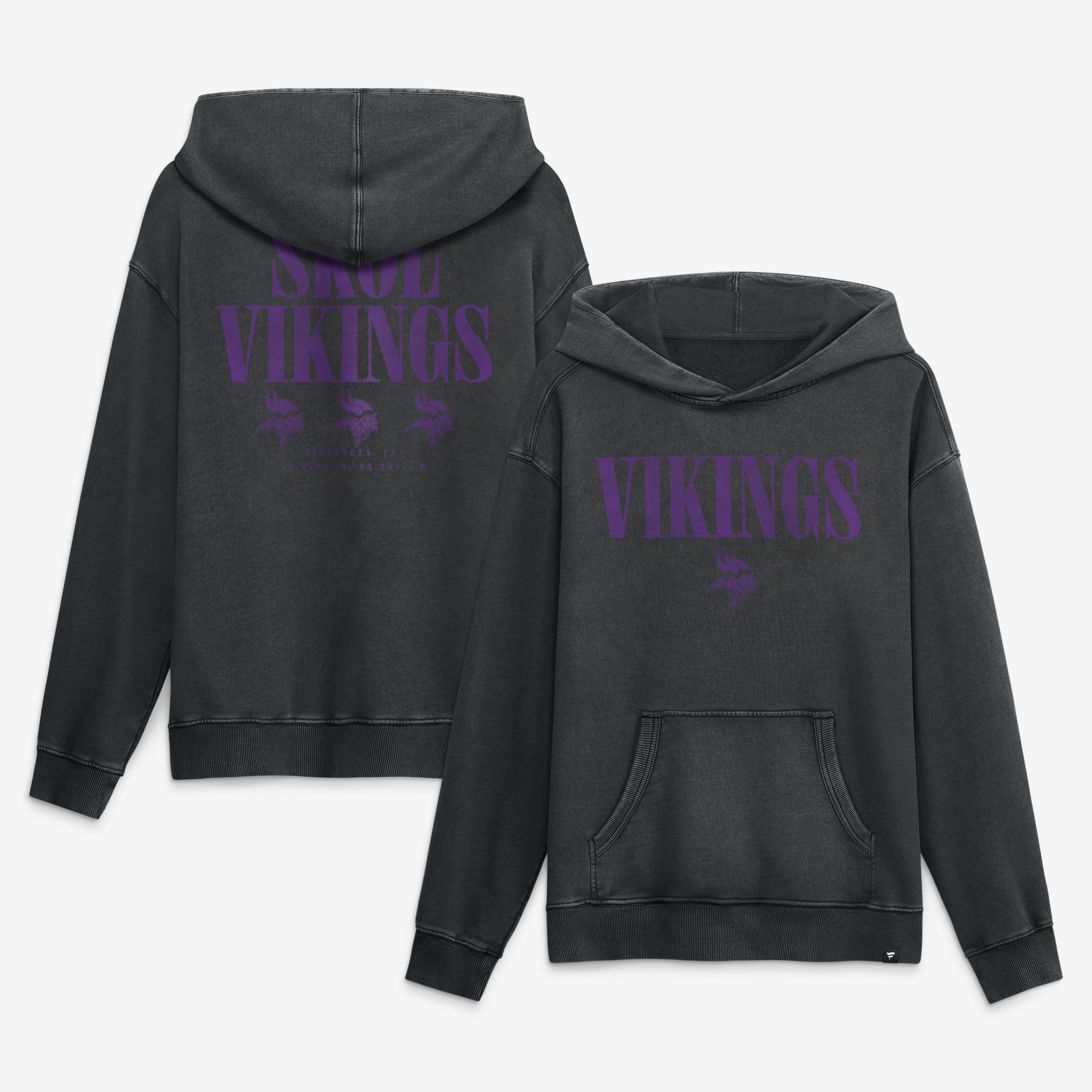 Men's Fanatics Black Minnesota Vikings Relaxed Intense Rivalry French Terry Hoodie