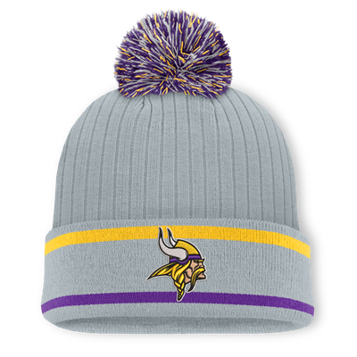 Minnesota Vikings Fanatics Fissure Cuffed Knit Hat with Pom - Gray