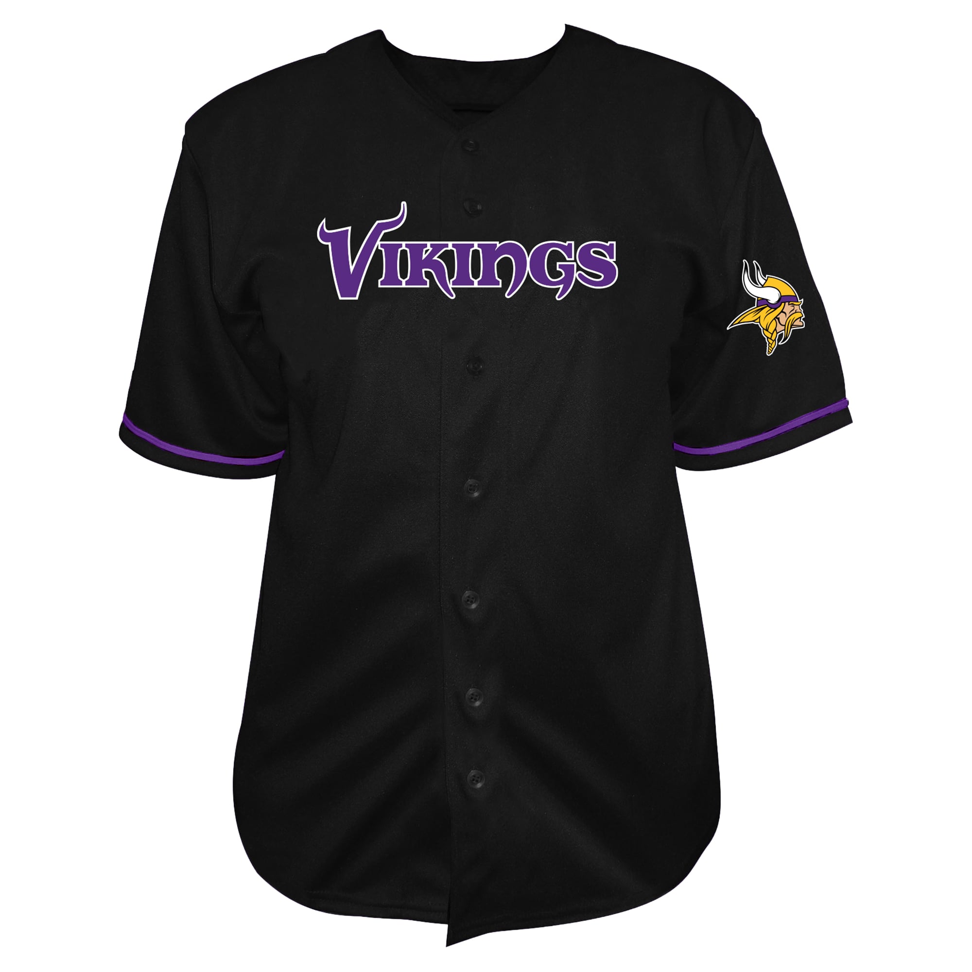Men's Fanatics Justin Jefferson Black Minnesota Vikings Big & Tall Button-Up Baseball Jersey