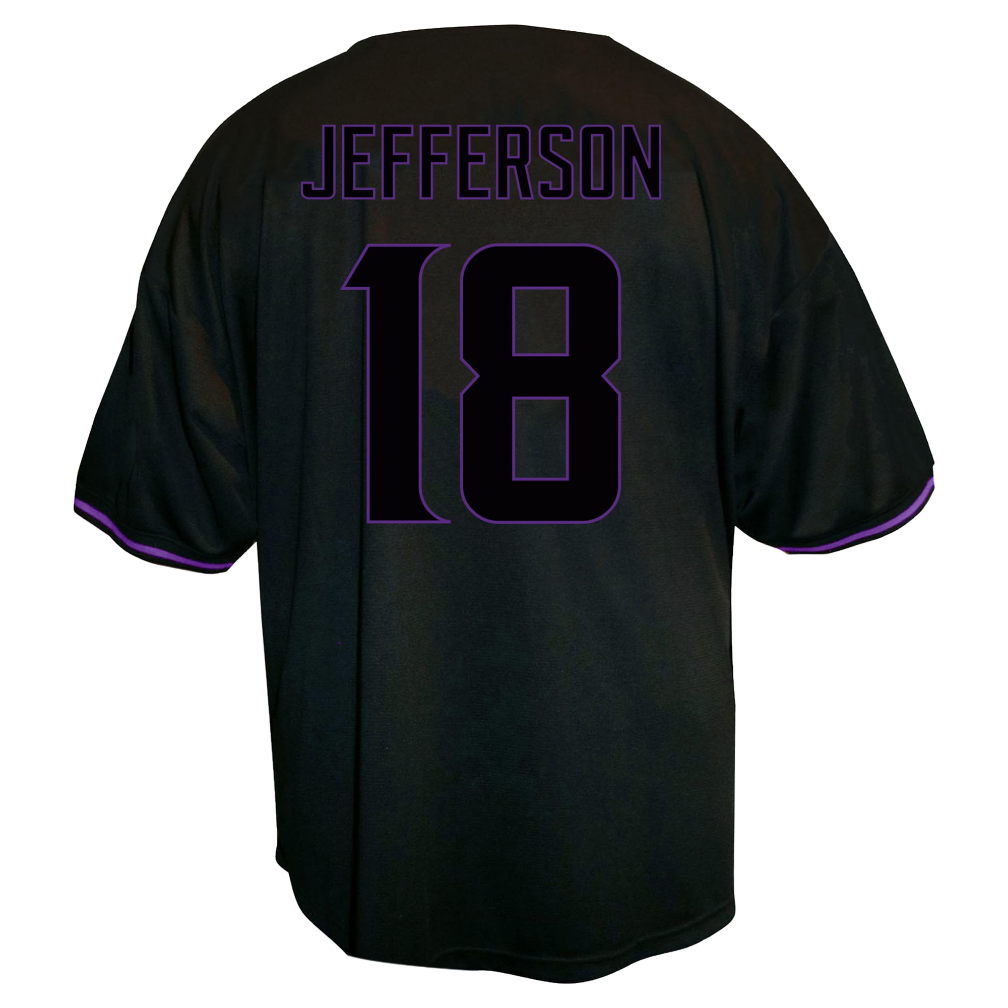 Men's Fanatics Justin Jefferson Black Minnesota Vikings Big & Tall Button-Up Baseball Jersey