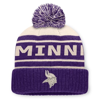 Minnesota Vikings Fanatics Men's Cuffed Knit Hat with Pom - Purple