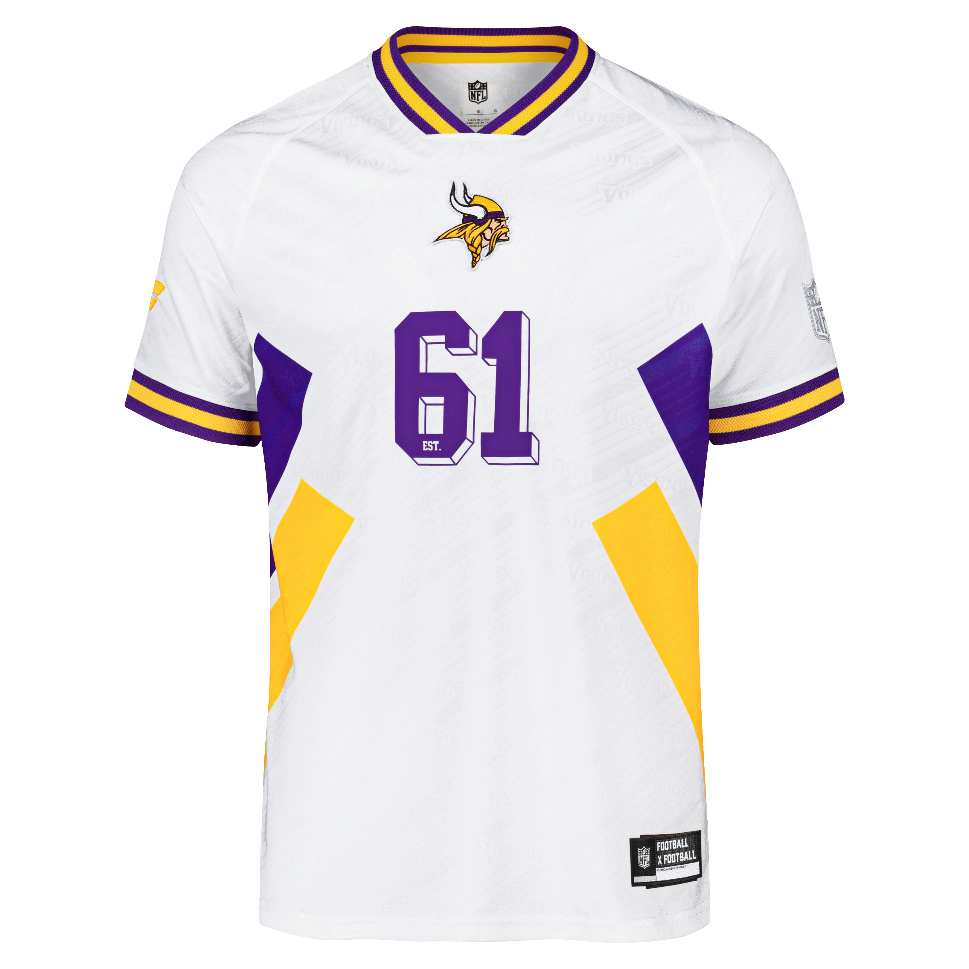 Men's Fanatics White Minnesota Vikings Football x V-Neck Fan Top