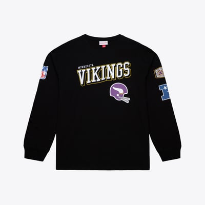  Minnesota Vikings Mitchell & Ness Big & Tall Training Camp Long Sleeve T-Shirt - Black