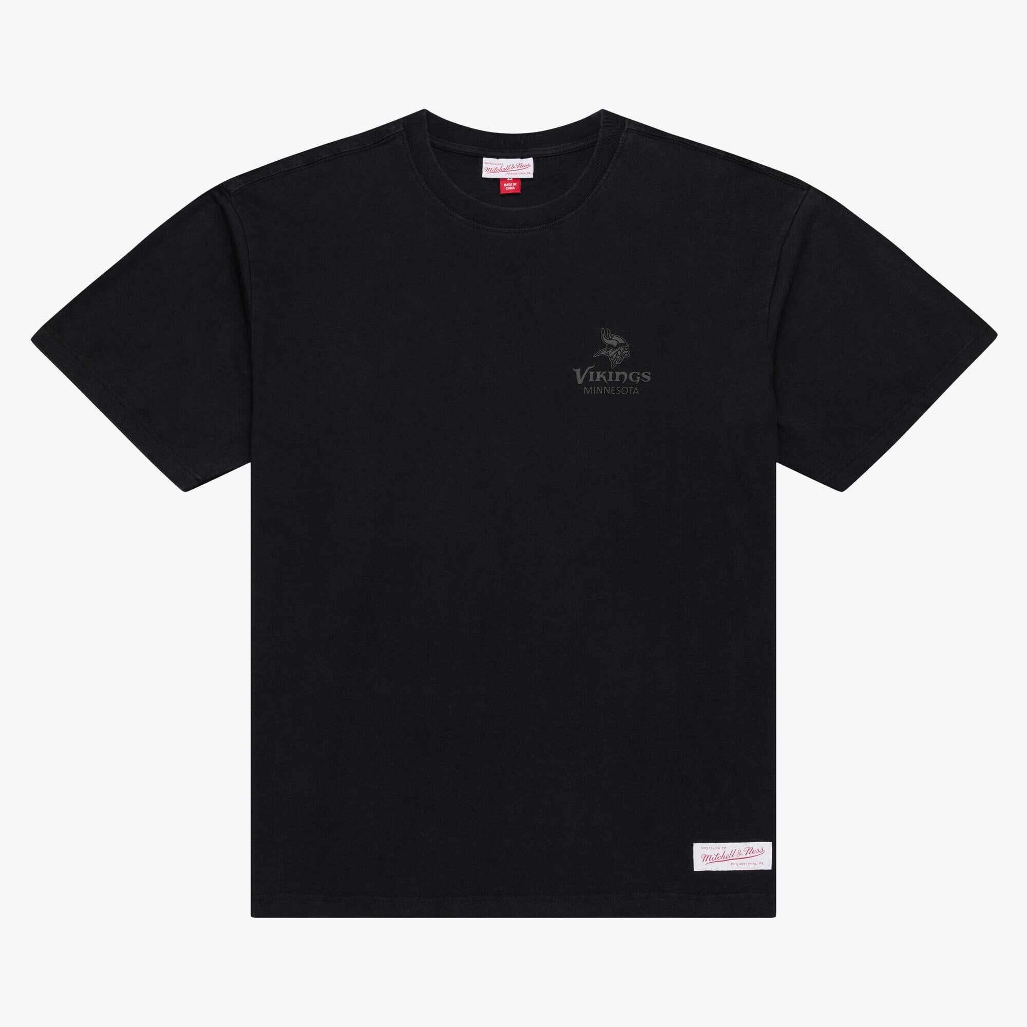 Men's Mitchell & Ness Black Minnesota Vikings Core Essentials Micro Logo T-Shirt