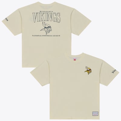  Minnesota Vikings Mitchell & Ness Oversized Heritage Hues T-Shirt - Cream