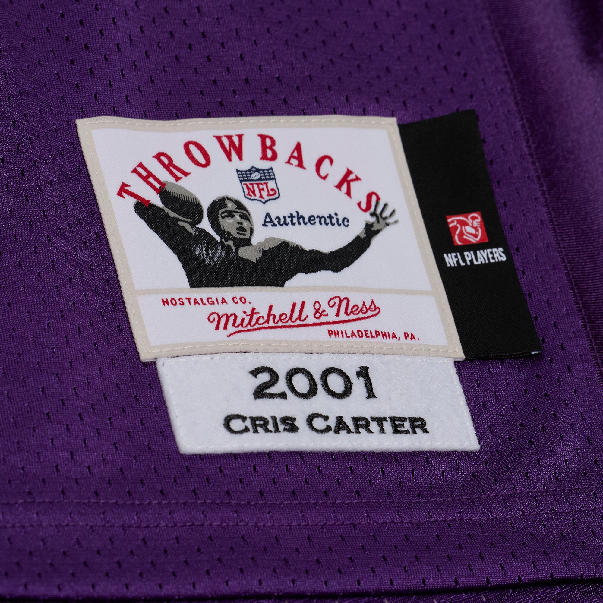 Men's Mitchell & Ness Cris Carter Purple Minnesota Vikings 2001 Authentic Throwback Jersey