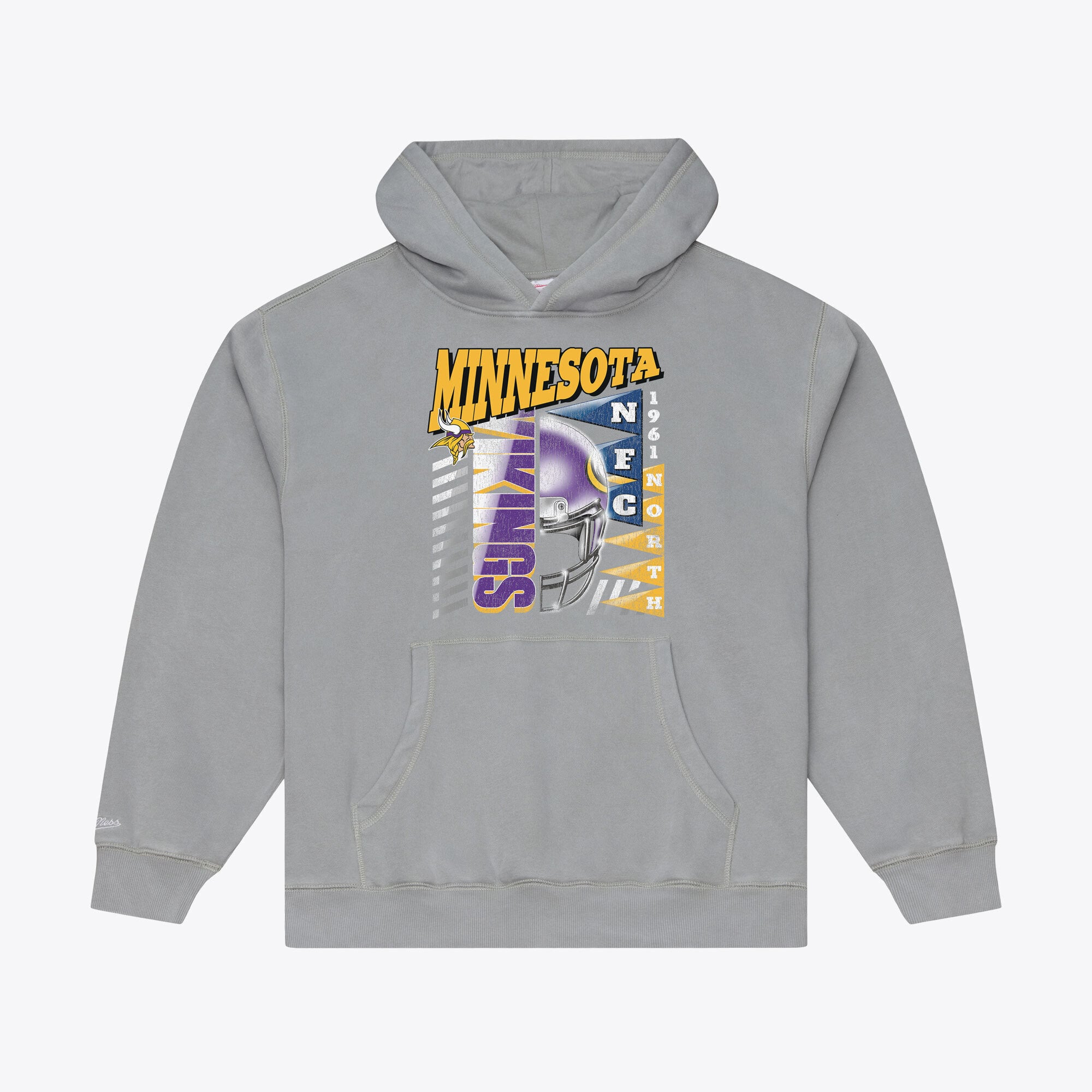 Men's Mitchell & Ness Gray Minnesota Vikings Core Essentials Street Graphic Fleece Hoodie