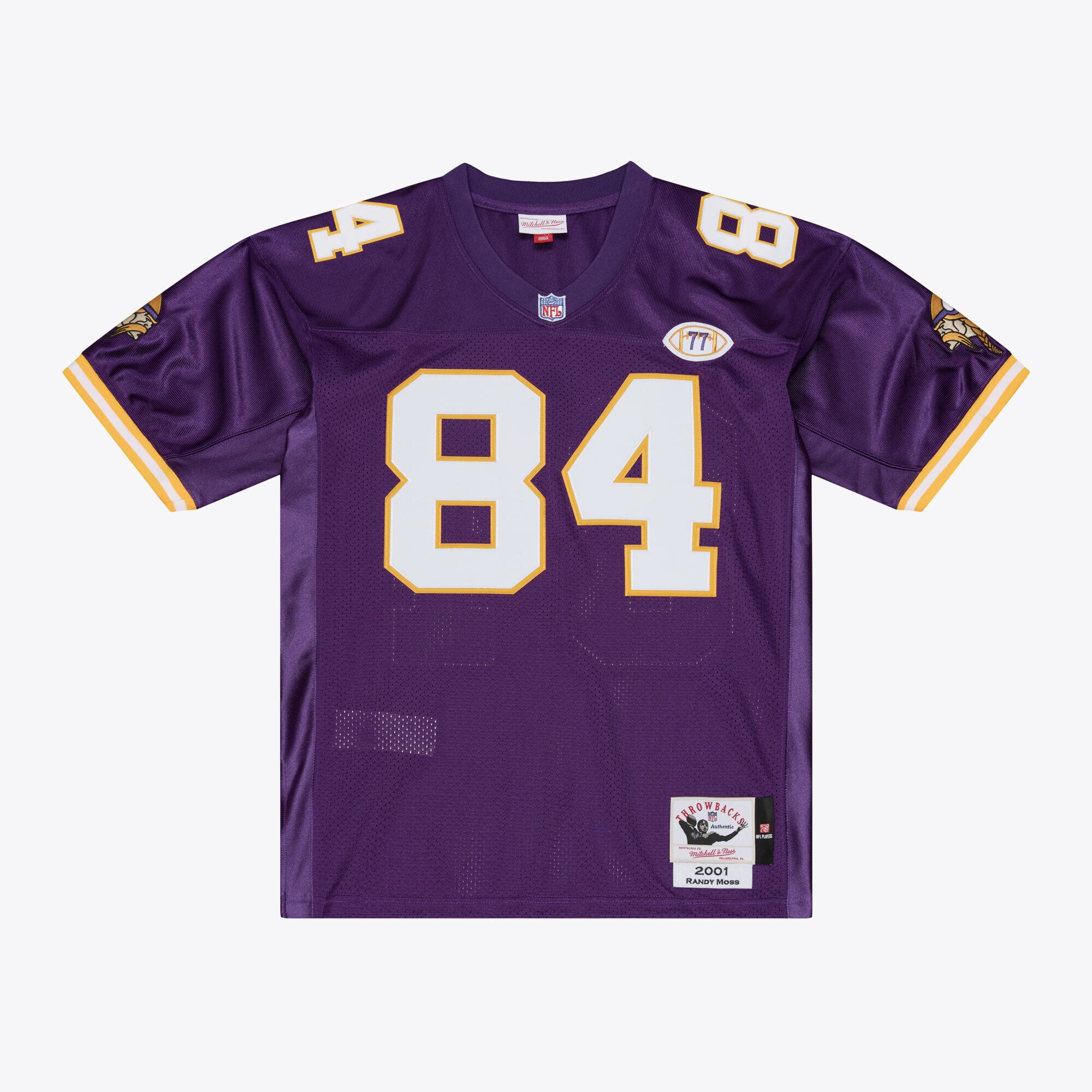 Men's Mitchell & Ness Randy Moss Purple Minnesota Vikings 2001 Authentic Throwback Jersey