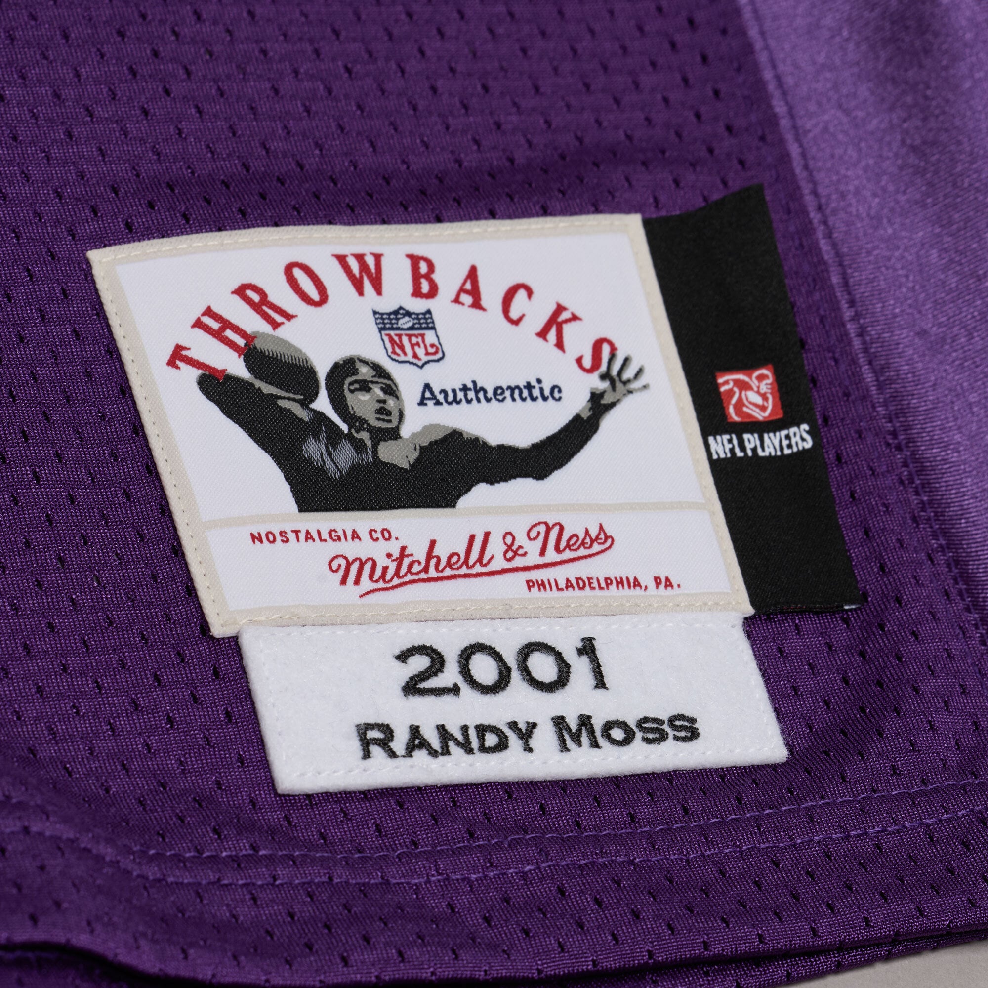 Men's Mitchell & Ness Randy Moss Purple Minnesota Vikings 2001 Authentic Throwback Jersey
