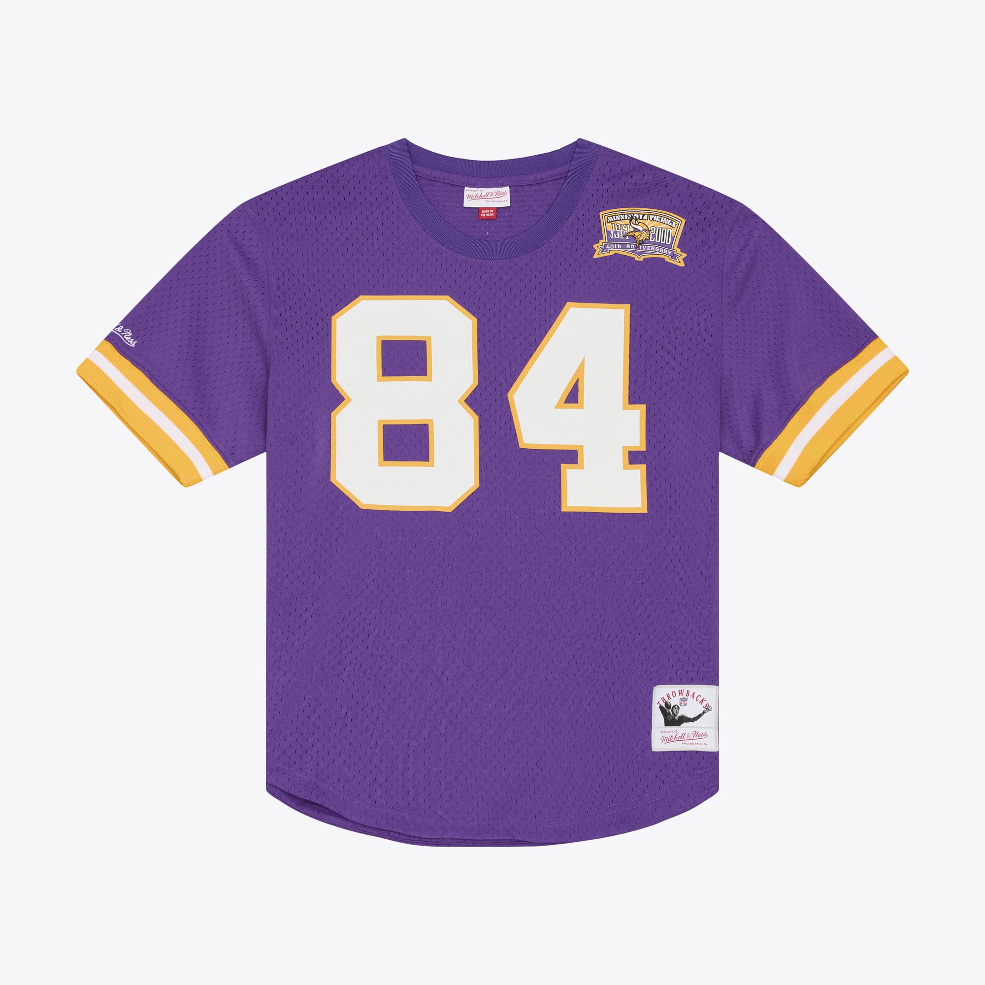 Men's Mitchell & Ness Randy Moss Purple Minnesota Vikings Retired Player Name Number Mesh Top