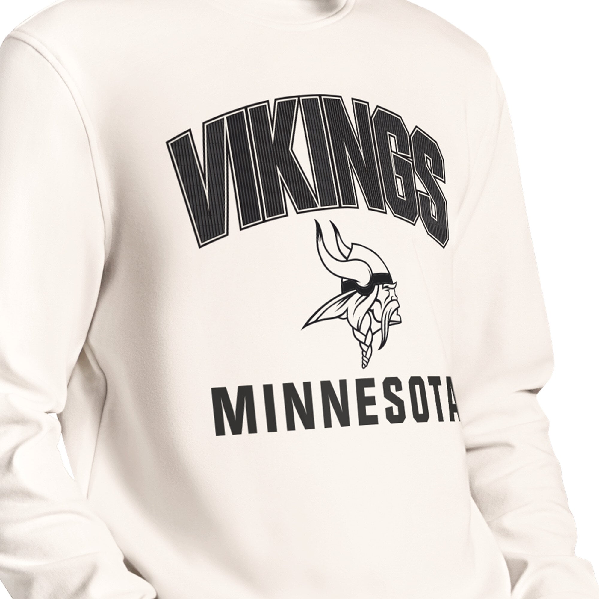 Men's MSX by Michael Strahan Cream Minnesota Vikings Finish Line Tri-Blend Sweatshirt