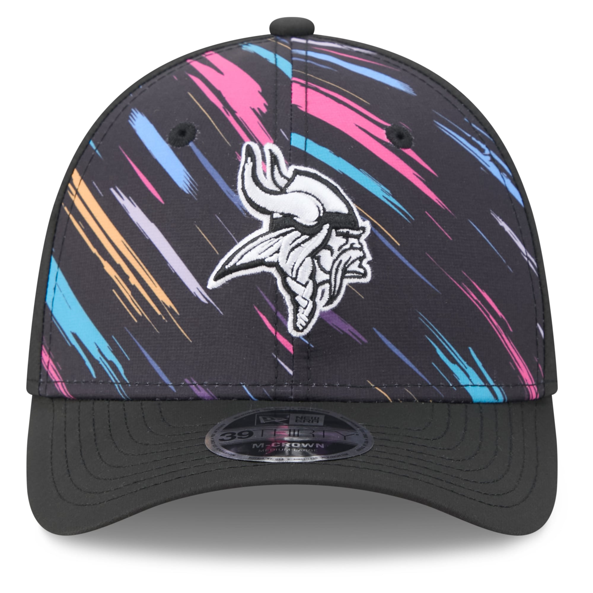 Men's New Era Black Minnesota Vikings 2026 NFL Crucial Catch 39THIRTY M-Crown Stretch Hat