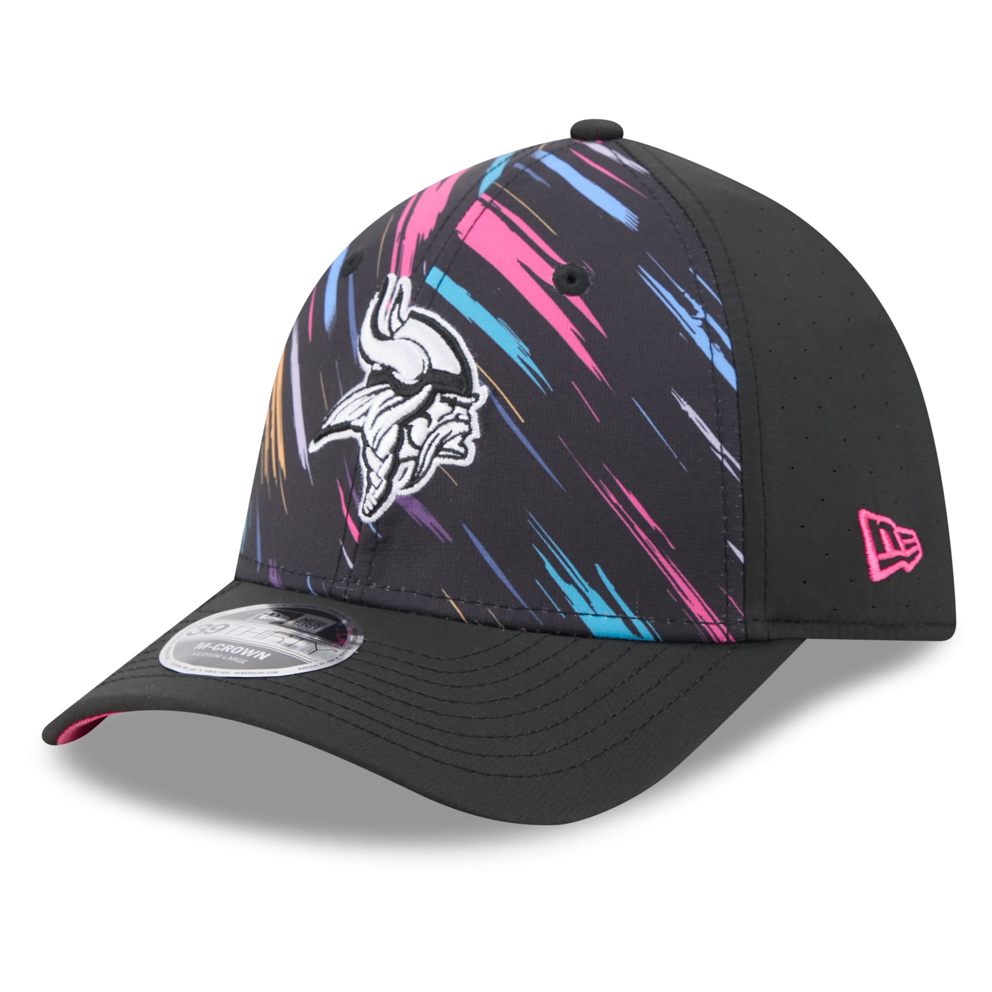 Men's New Era Black Minnesota Vikings 2026 NFL Crucial Catch 39THIRTY M-Crown Stretch Hat