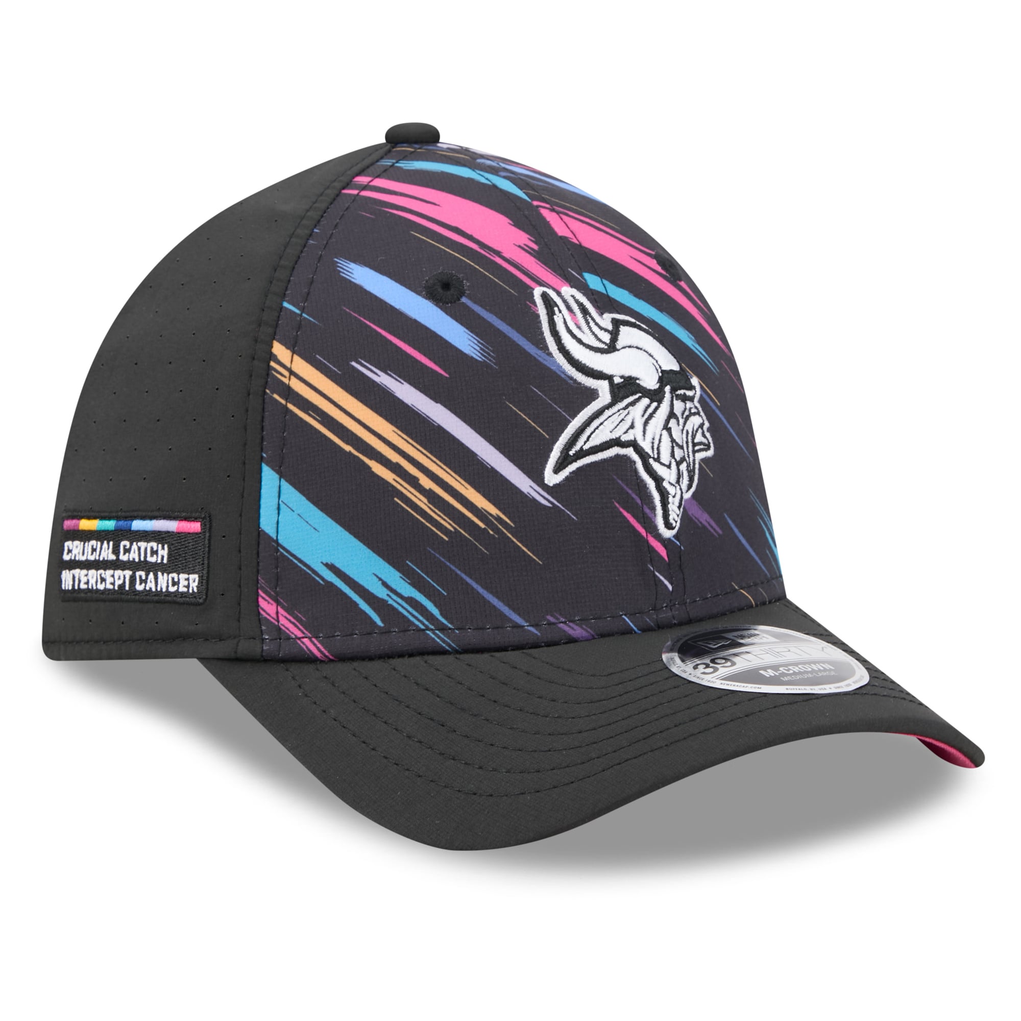 Men's New Era Black Minnesota Vikings 2026 NFL Crucial Catch 39THIRTY M-Crown Stretch Hat
