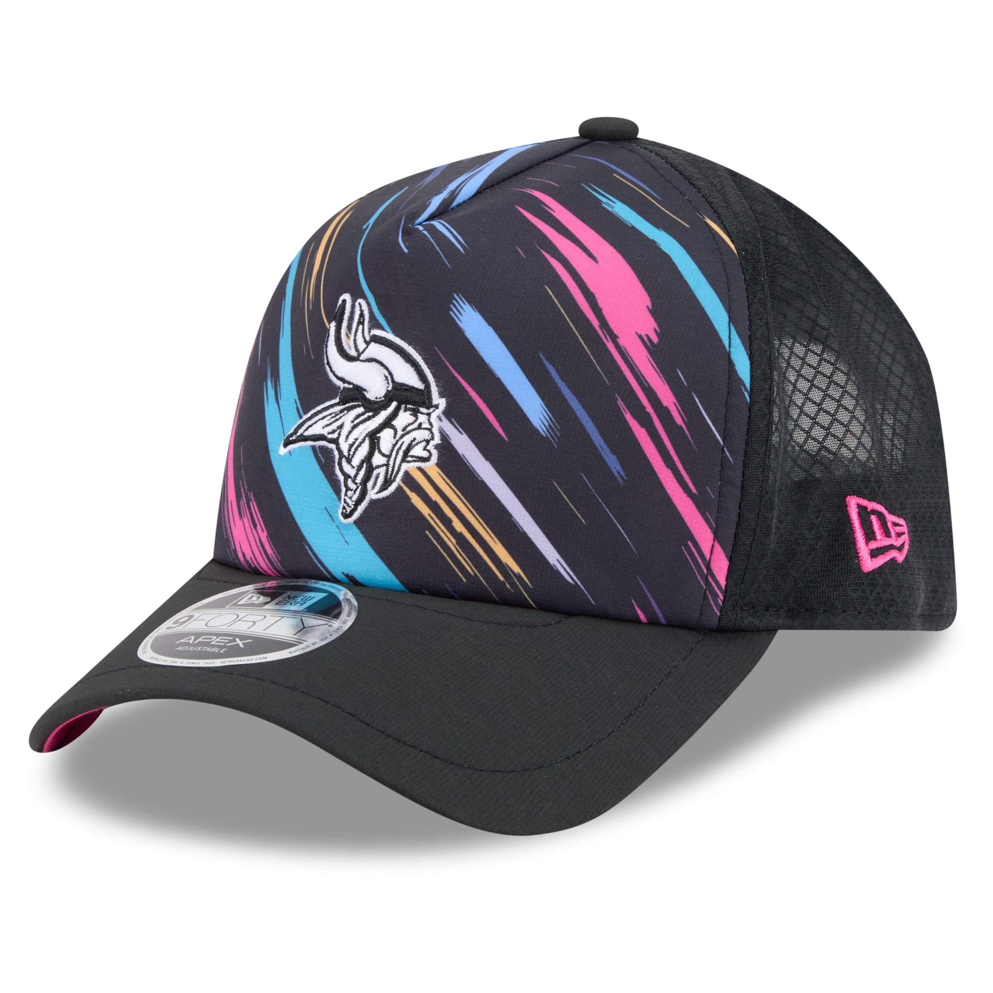 Men's New Era Black Minnesota Vikings 2026 NFL Crucial Catch 9FORTY Apex Adjustable Hat