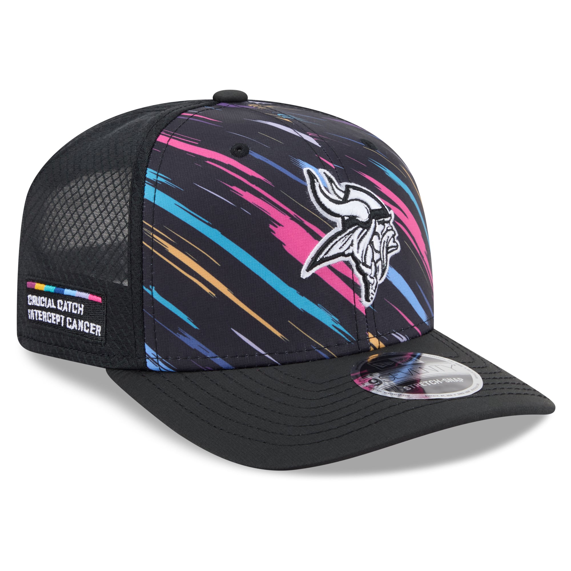 Men's New Era Black Minnesota Vikings 2026 NFL Crucial Catch 9SEVENTY Adjustable Trucker Hat