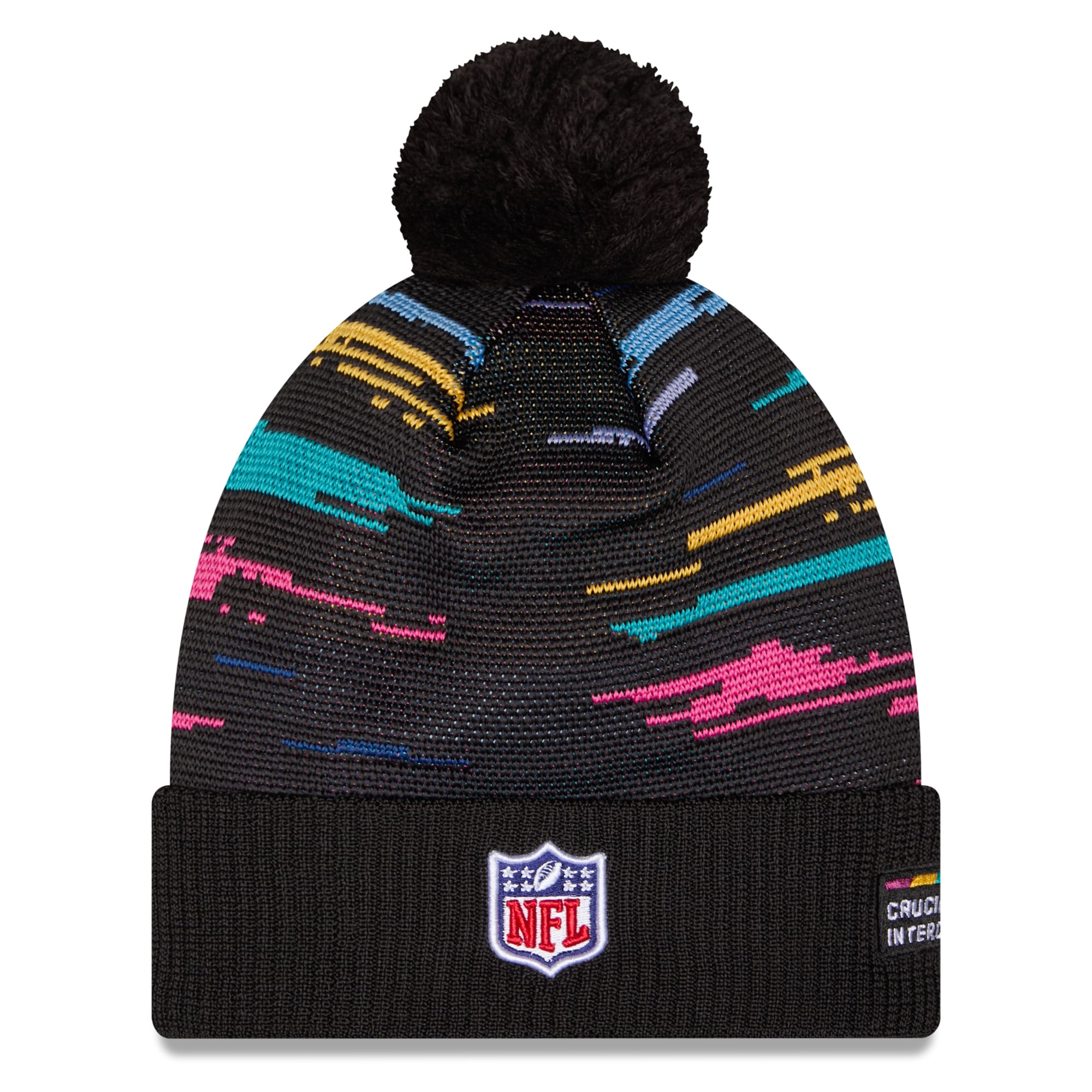 Men's New Era Black Minnesota Vikings 2026 NFL Crucial Catch Cuffed Knit Hat with Pom