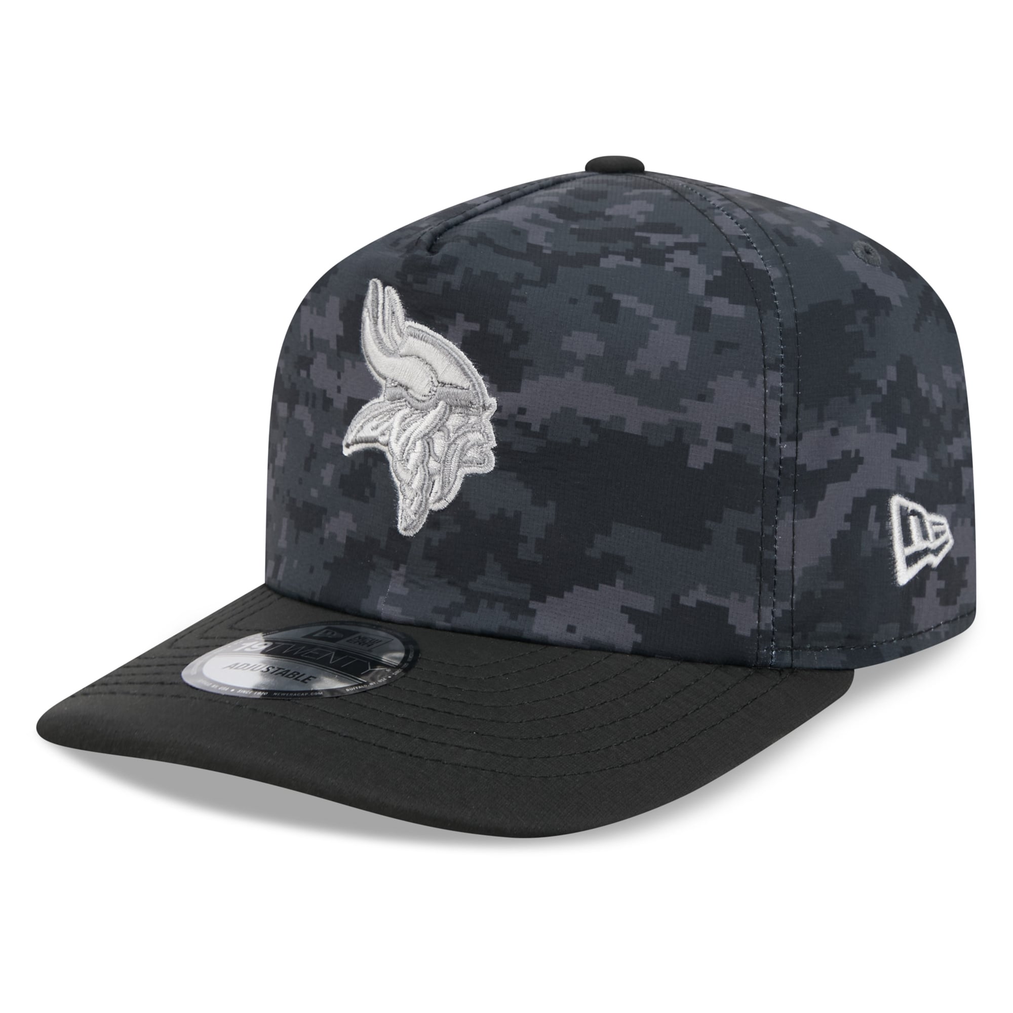 Casquette ajustable New Era noire Minnesota Vikings 2026 Salute To Service 19TWENTY pour homme