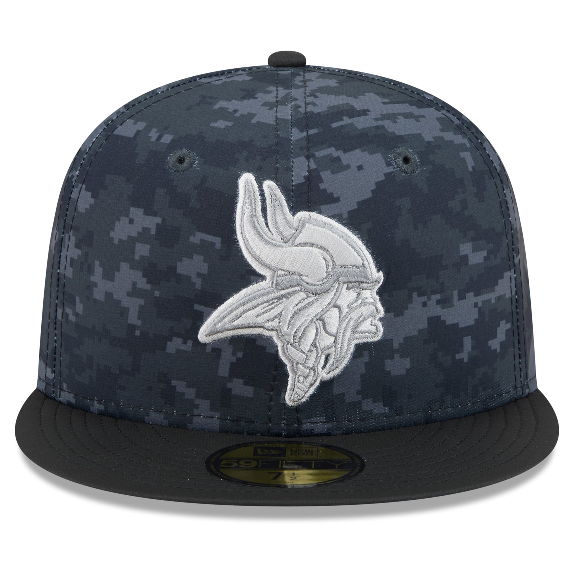 Casquette ajustée New Era noire Minnesota Vikings 2026 Salute To Service 59FIFTY pour homme