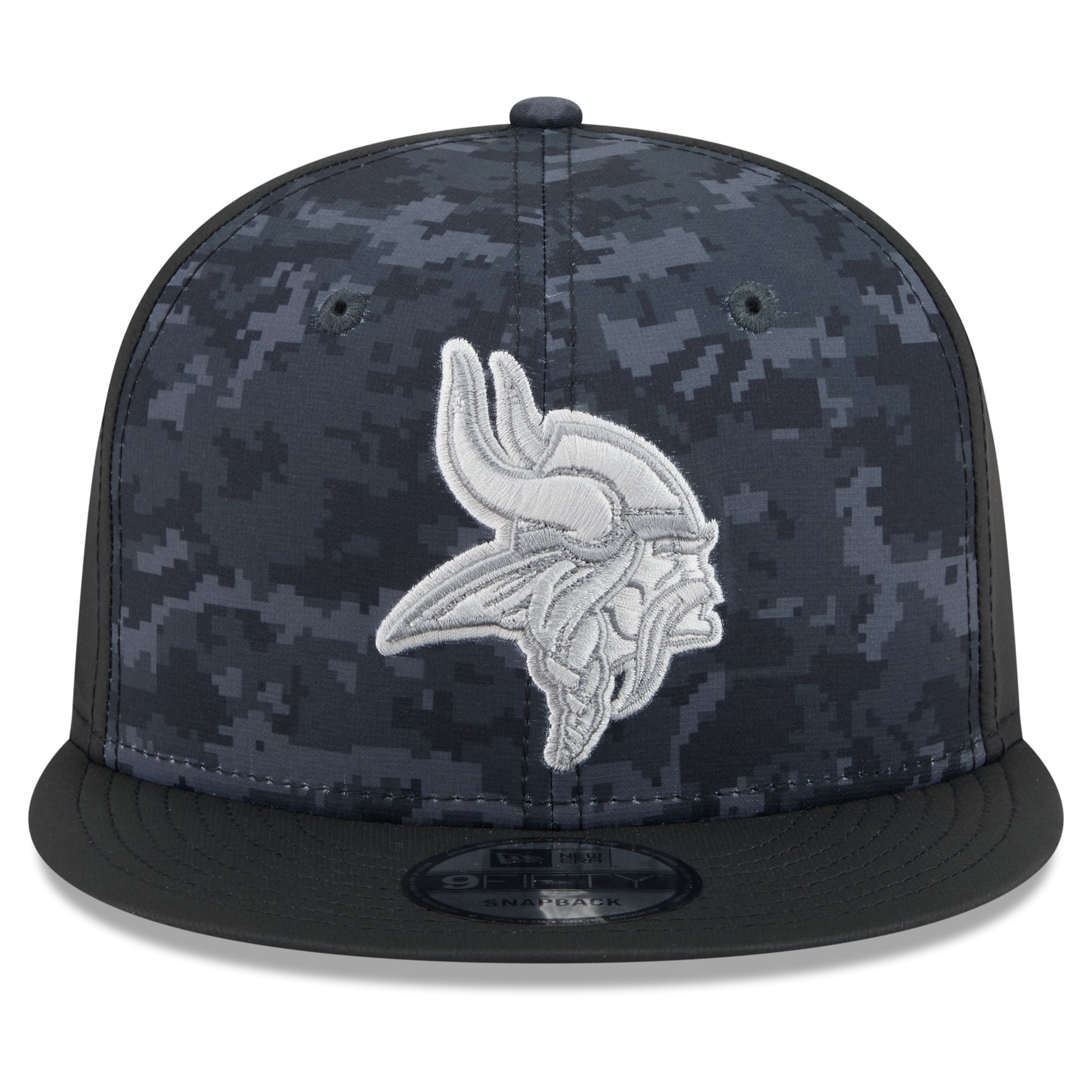 Casquette snapback New Era noire Minnesota Vikings 2026 Salute To Service 9FIFTY pour homme