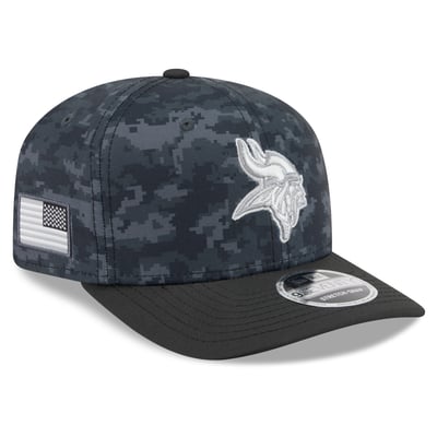 Minnesota Vikings New Era 2026 Salute To Service 9SEVENTY Adjustable Hat - Black