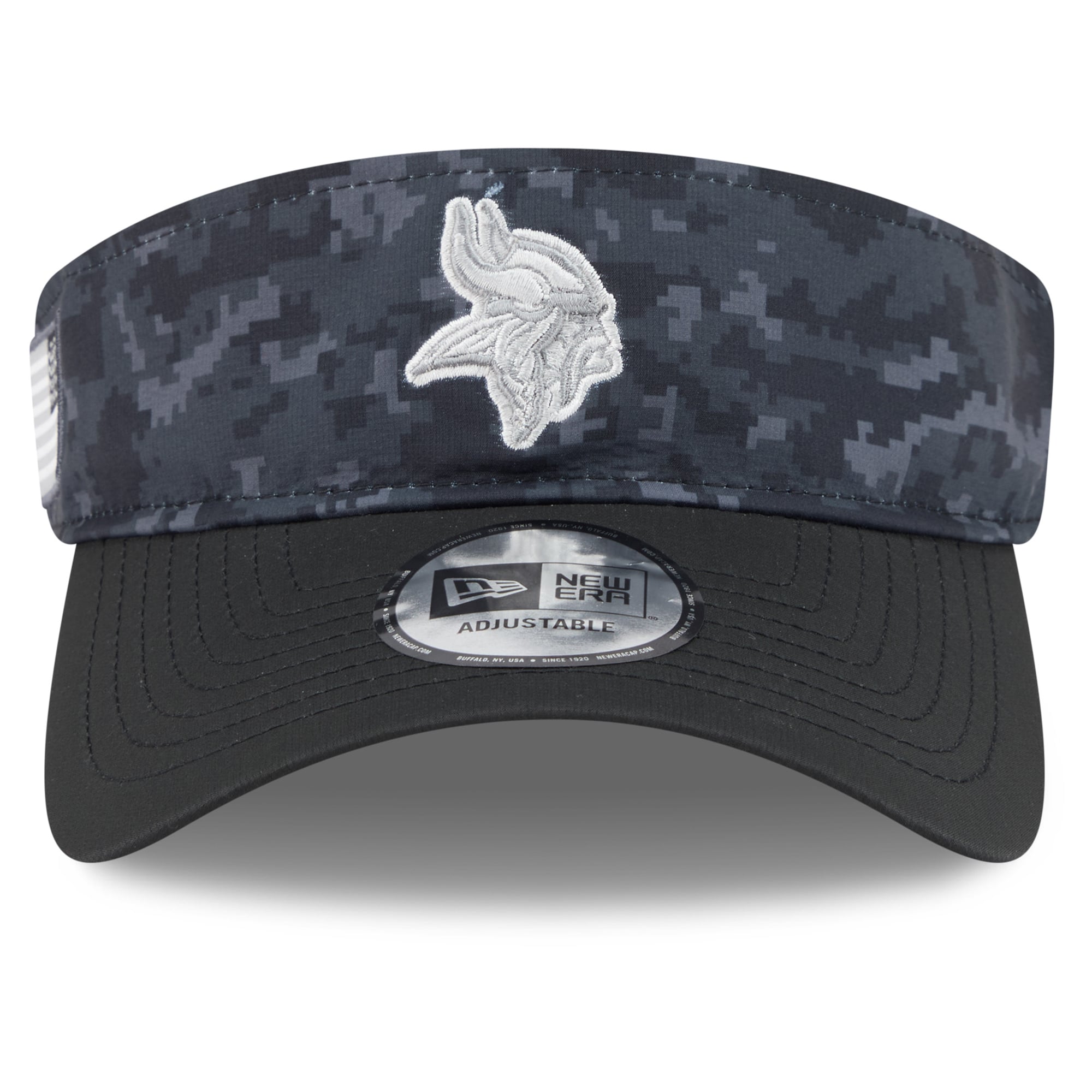 Casquette New Era noire pour homme Minnesota Vikings 2026 Salute To Service, visière ajustable