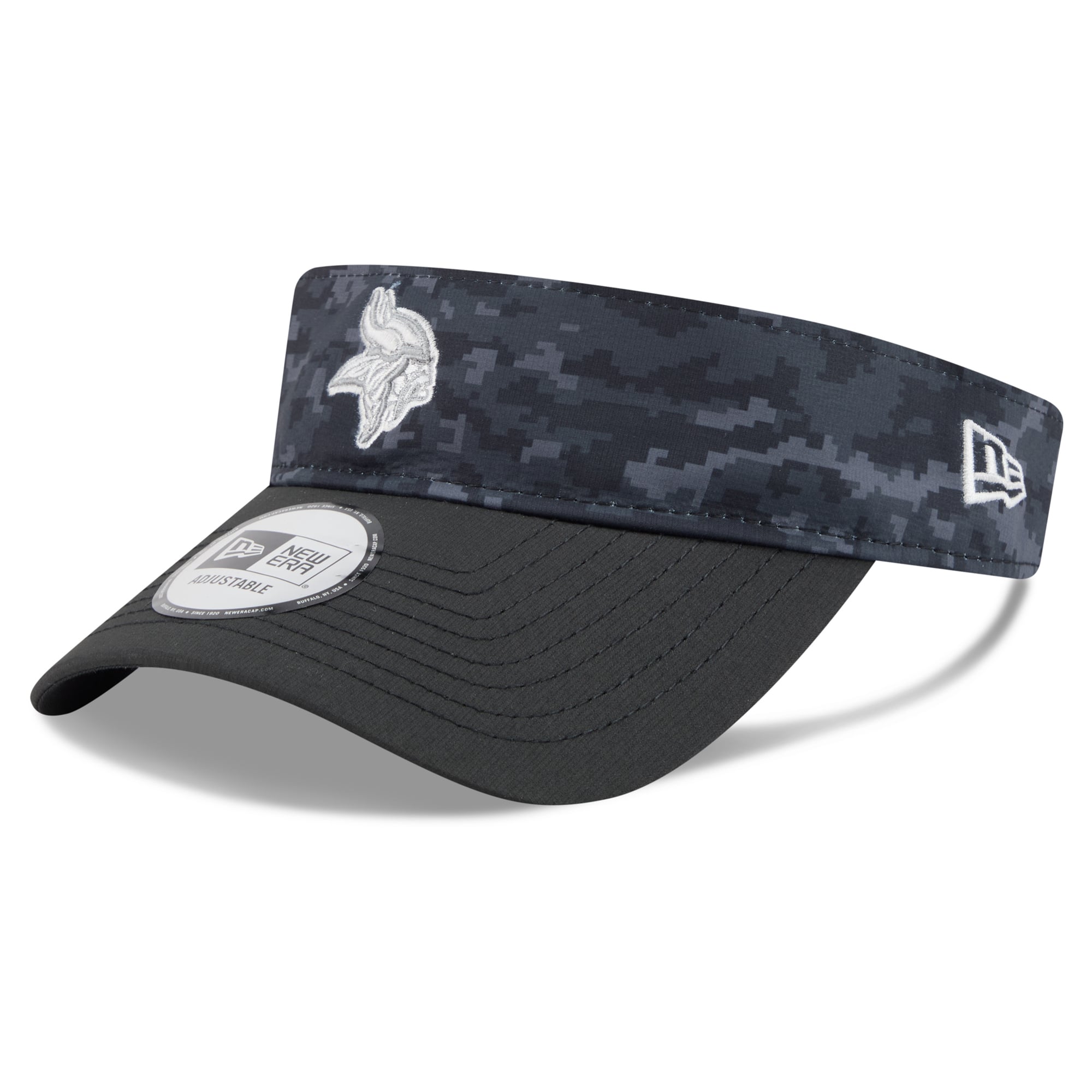 Casquette New Era noire pour homme Minnesota Vikings 2026 Salute To Service, visière ajustable
