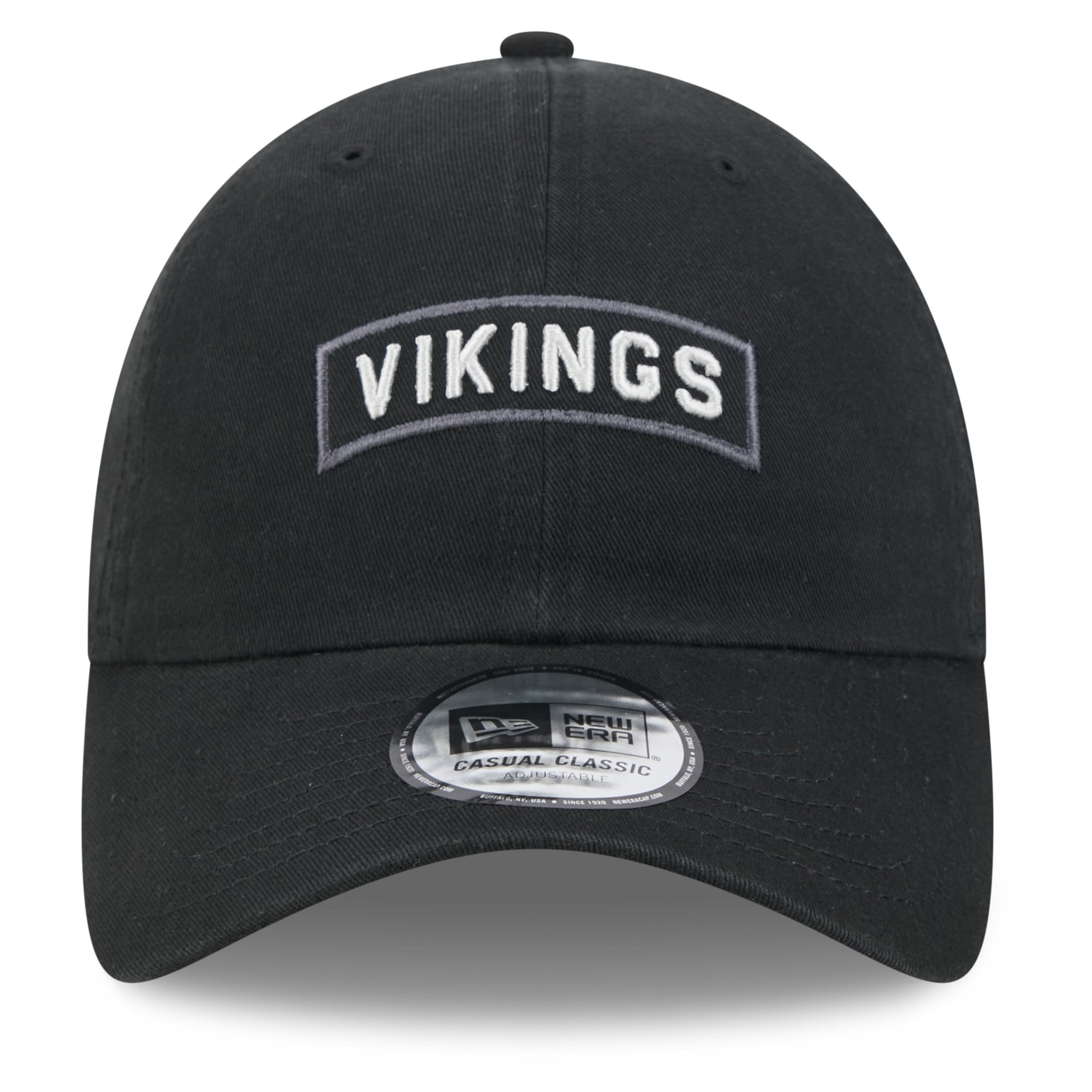 Casquette New Era noire pour homme Minnesota Vikings 2026 Salute To Service, style classique décontracté et ajustable