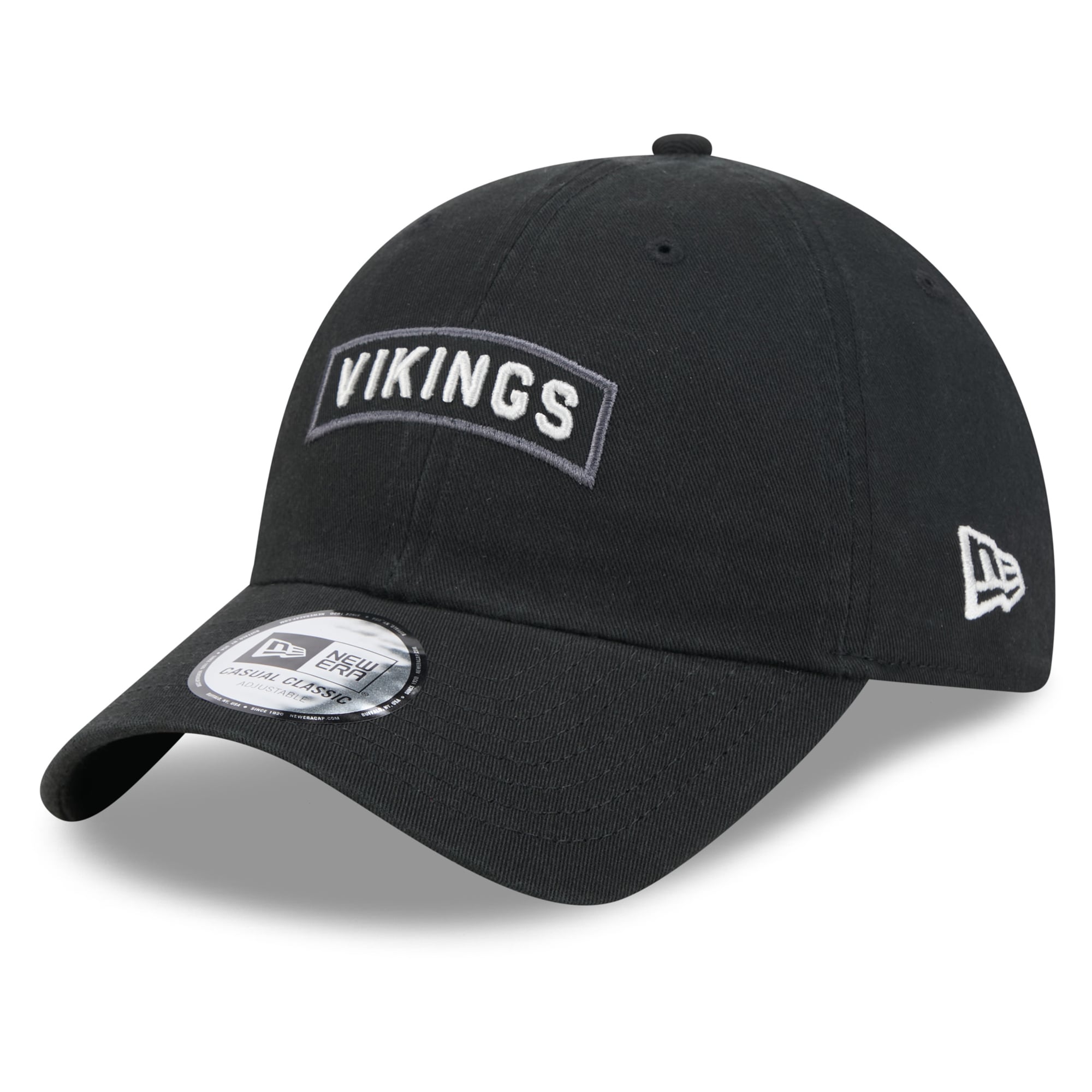 Casquette New Era noire pour homme Minnesota Vikings 2026 Salute To Service, style classique décontracté et ajustable