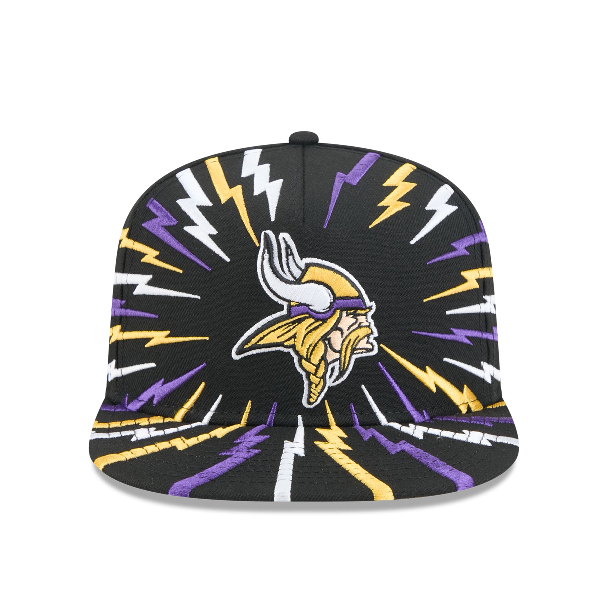 Men's New Era Black Minnesota Vikings Bolt A-Frame 9FIFTY Snapback Hat