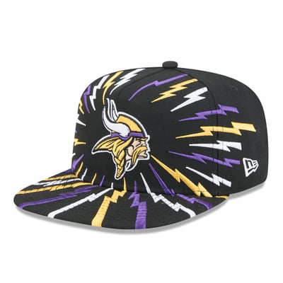 Minnesota Vikings New Era Bolt A-Frame 9FIFTY Snapback Hat - Black