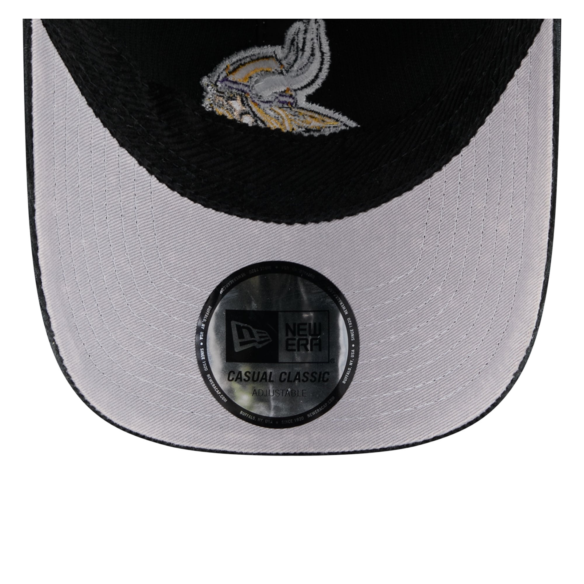 Casquette New Era noire pour homme, Minnesota Vikings, en velours côtelé, style classique décontracté et ajustable