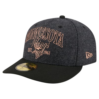 Minnesota Vikings New Era Faux Wool 59FIFTY Fitted Hat - Black