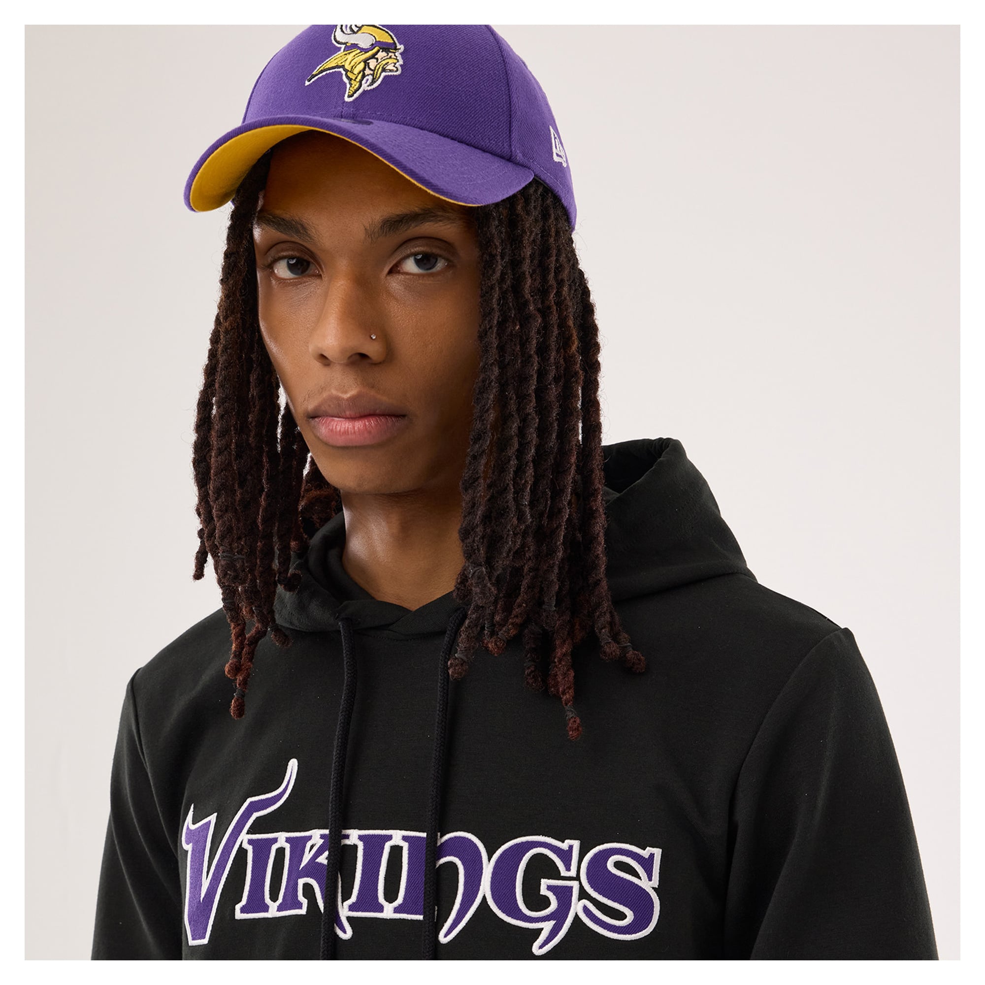 Men's New Era Black Minnesota Vikings Functional Fandom Twofer Hoodie