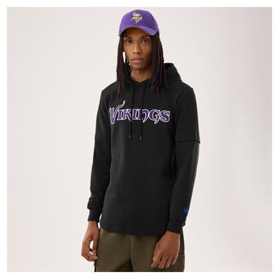 Minnesota Vikings New Era Functional Fandom Twofer Hoodie - Black
