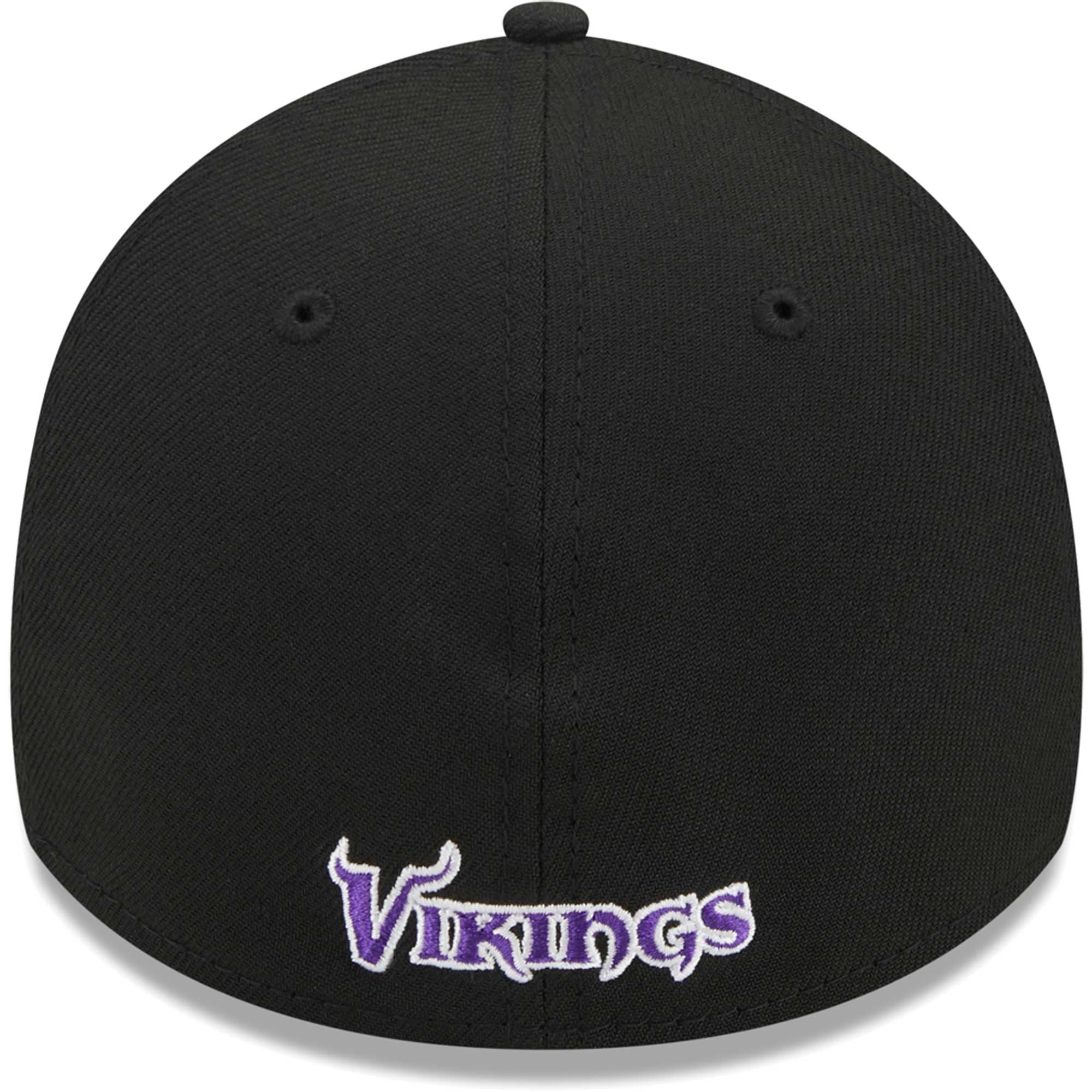 Men's New Era Black Minnesota Vikings  Main 39THIRTY Flex Hat