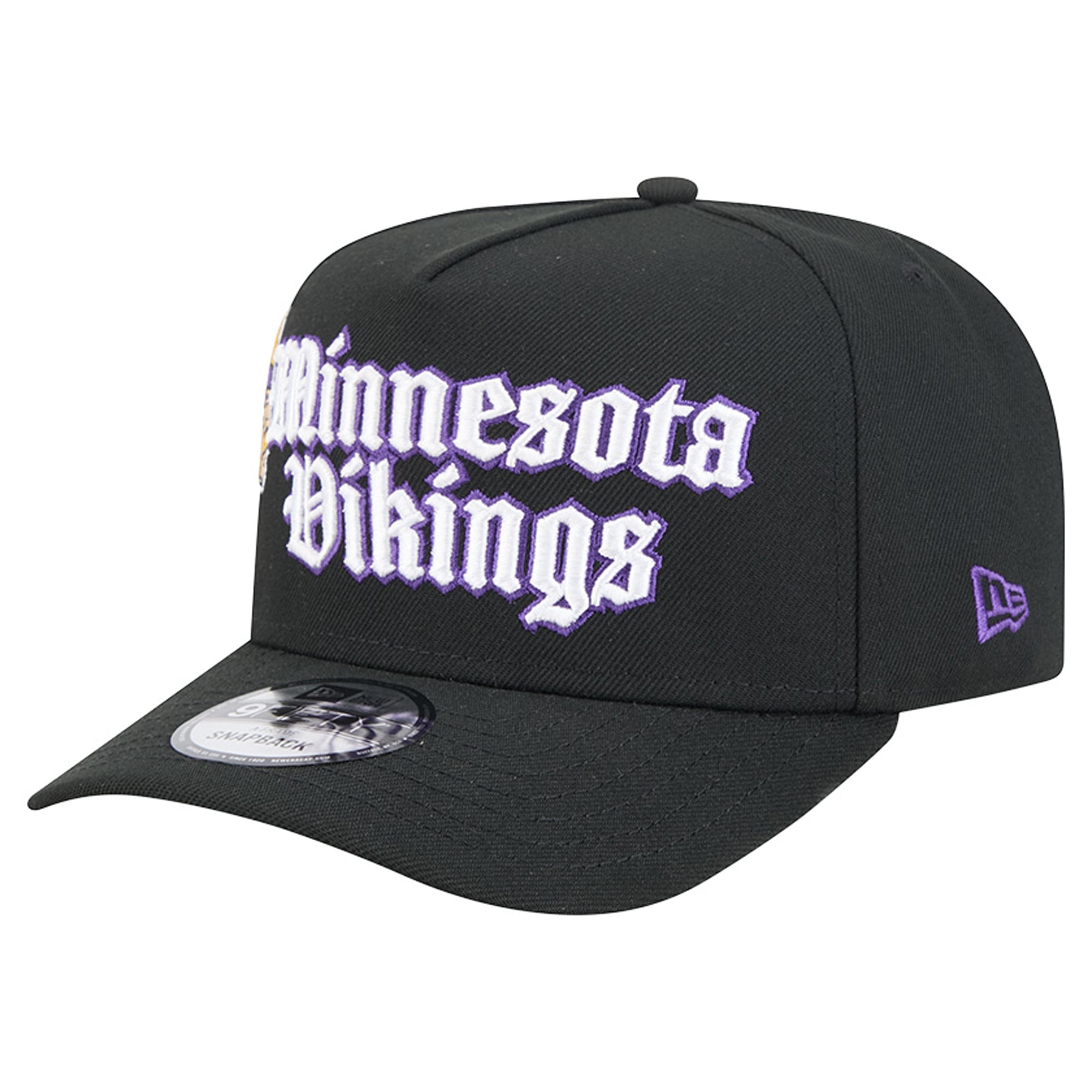 Men's New Era Black Minnesota Vikings Proud A-Frame 9FIFTY Snapback Hat