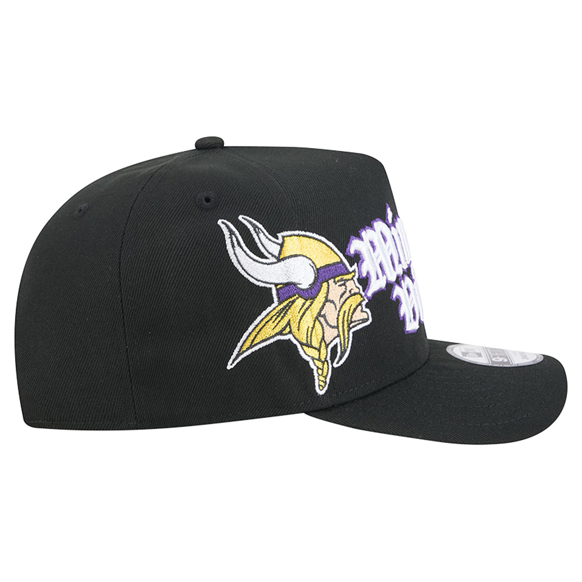 Men's New Era Black Minnesota Vikings Proud A-Frame 9FIFTY Snapback Hat