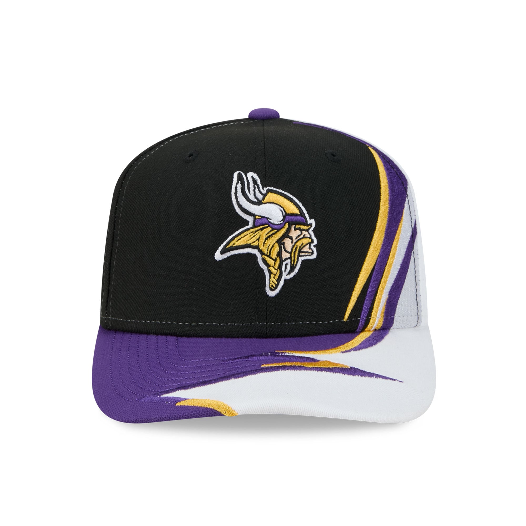Casquette ajustable New Era noire et blanche pour homme, fan des Vikings du Minnesota, modèle 9SEVENTY