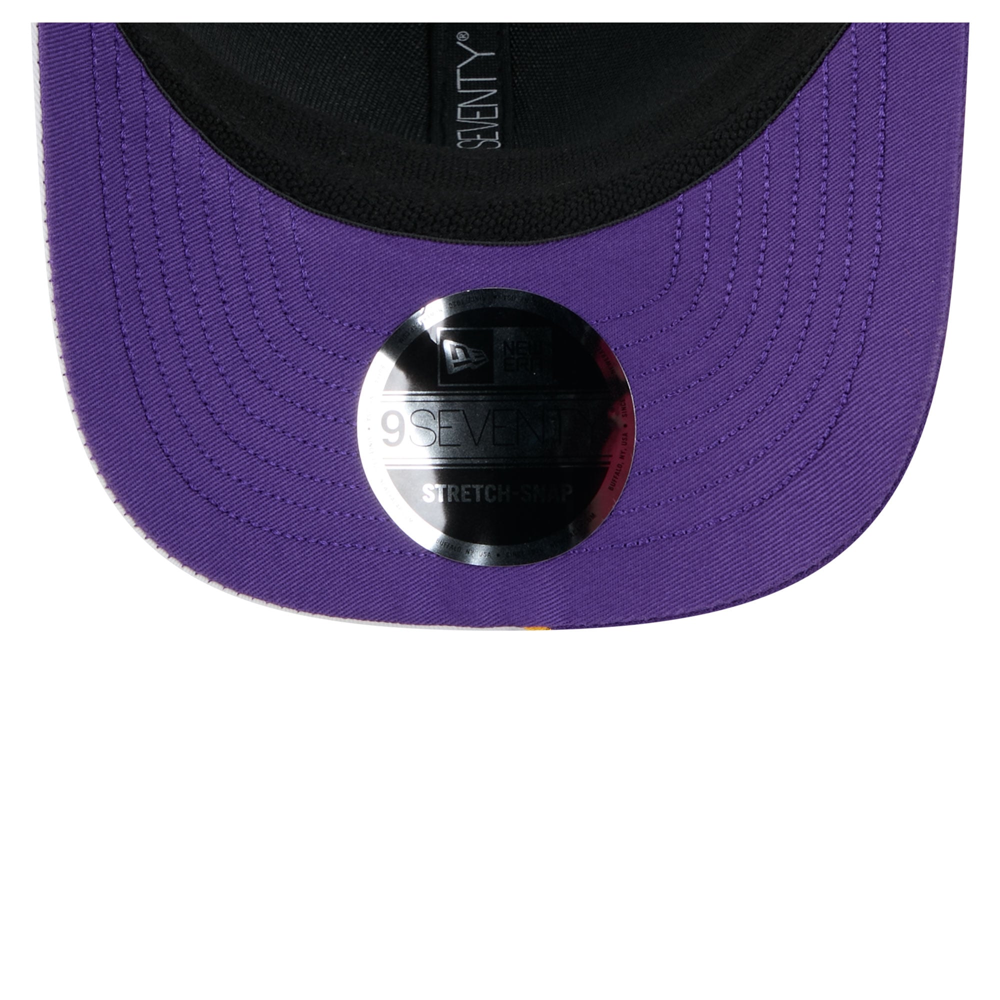 Casquette ajustable New Era noire et blanche pour homme, fan des Vikings du Minnesota, modèle 9SEVENTY