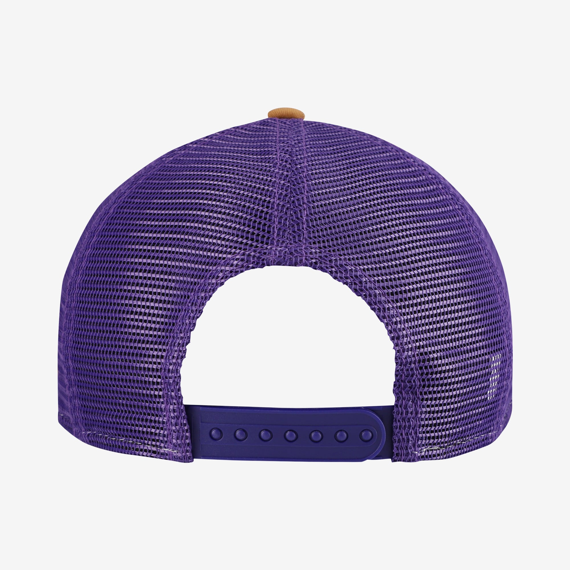 Men's New Era Brown/Purple Minnesota Vikings Team Patch Split Panel 9SEVENTY Adjustable Trucker Hat