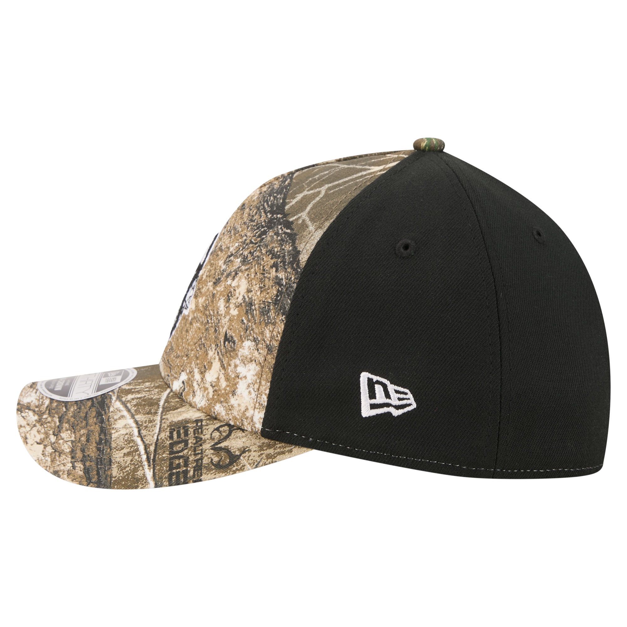 Men's New Era Camo/Black Minnesota Vikings Team Collection RealTree 39THIRTY M-Crown A-Frame Flex Hat