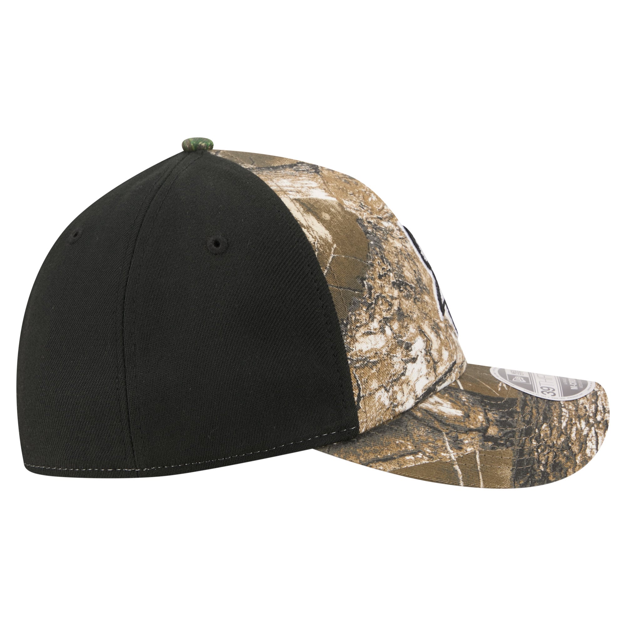 Men's New Era Camo/Black Minnesota Vikings Team Collection RealTree 39THIRTY M-Crown A-Frame Flex Hat